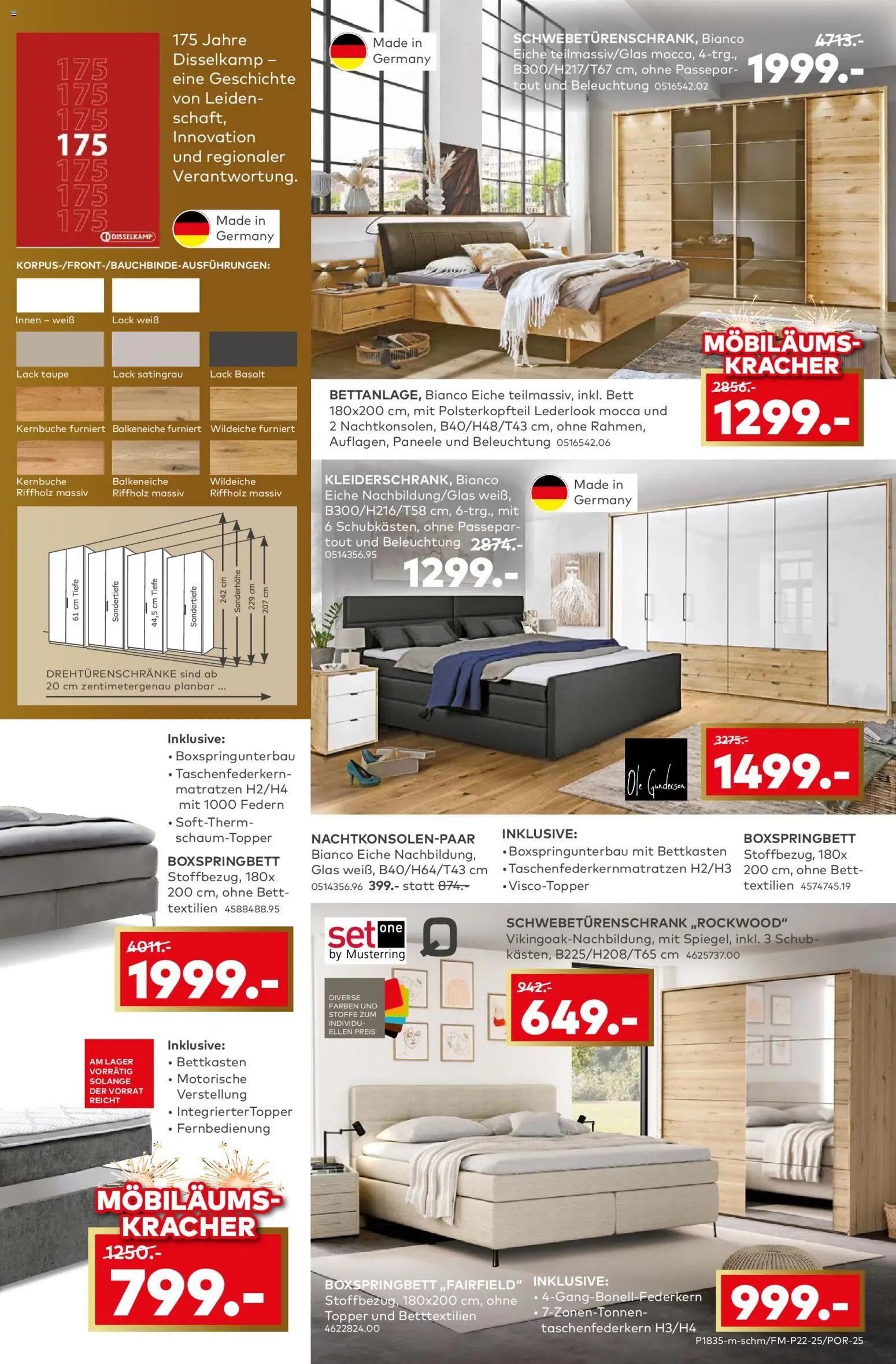 Porta! Jetzt Möbeltrends entdecken und 25% Möbiläumsrabatt auf ALLE Möbel sichern - Aachen – gültig ab 10.11.2025 | Seite: 9 | Produkte: Bett, Schwebetürenschrank, Boxspringbett, Topper