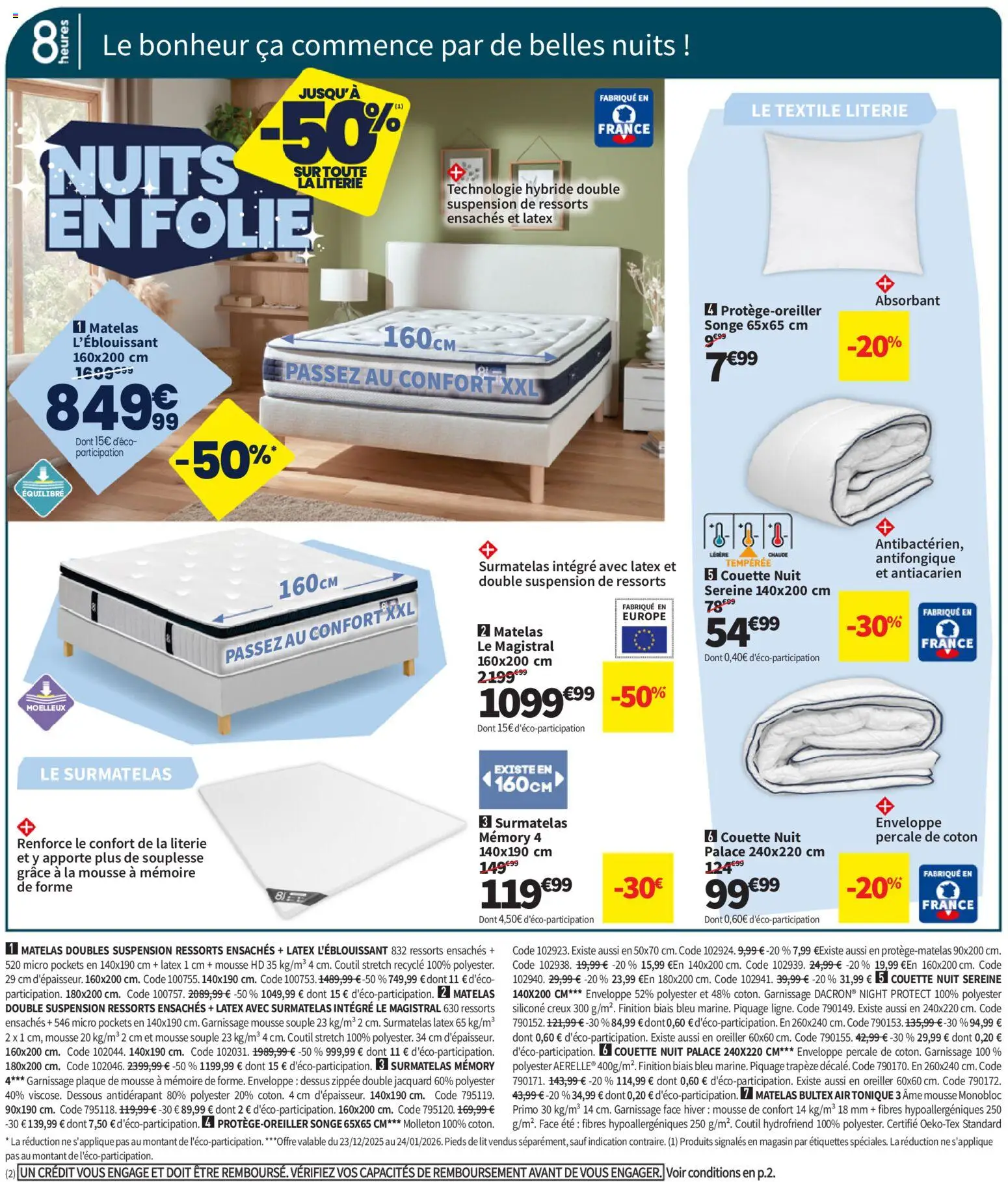 {H1} | Page: 6 | Produits: Surmatelas, Mousse, Lit, Literie