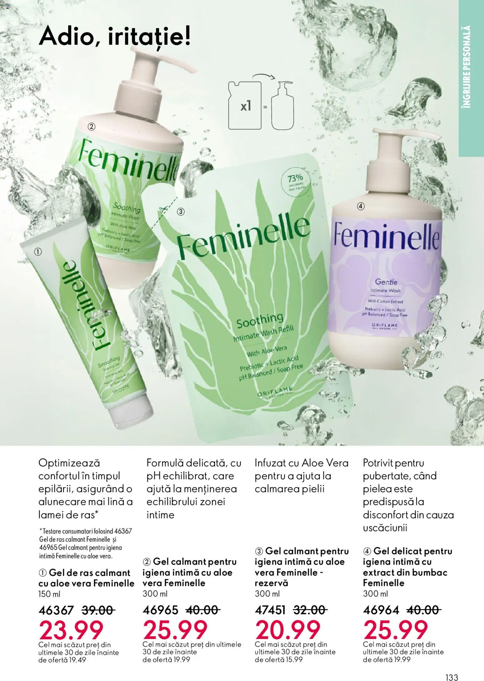 Noul catalog Oriflame – valabil de la 15.04.2026 | Pagină: 133 | Produse: Gel de ras, Aloe vera