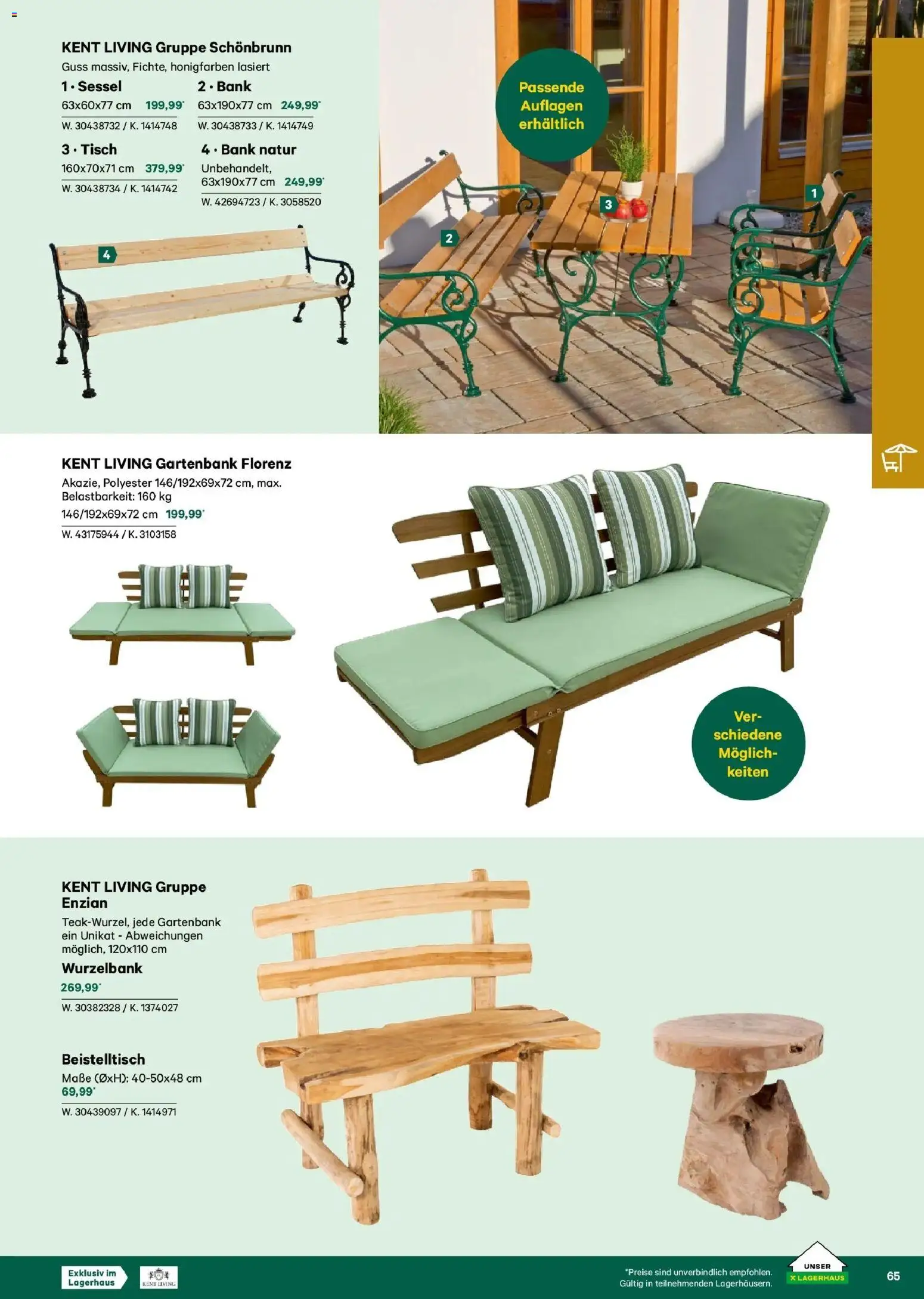 Lagerhaus Garten & Freizeit Katalog 2026 - Innsbruck, Böheimkirchen gültig ab 01.03.2026 | Seite: 65 | Produkte: Sessel, Tisch