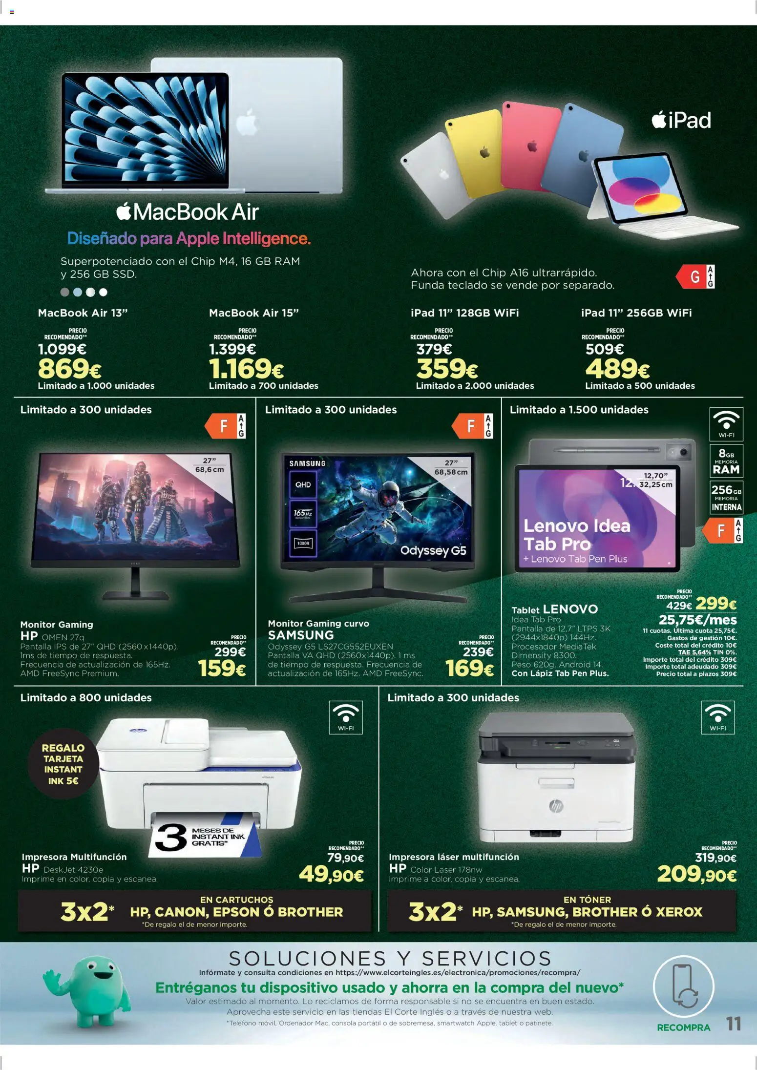 El Corte Inglés Black Friday │ válido desde el 24.11.2025 | Página: 11 | Productos: Consola, Tablet, Monitor, Impresora