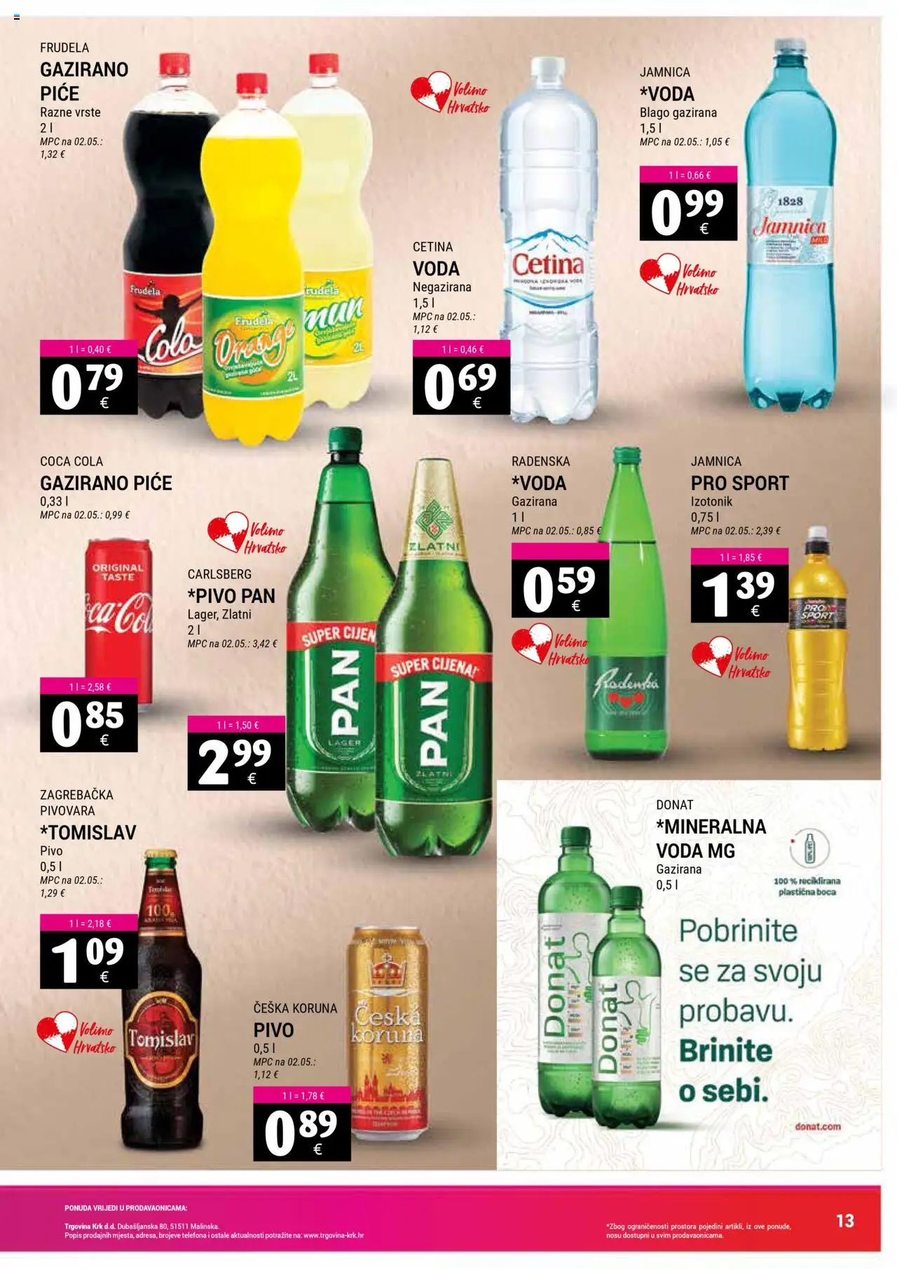 Trgovina Krk katalog | vrijedi od 01.10.2025 | Stranica: 13 | Proizvodi: Coca cola, Jamnica, Voda, Pan