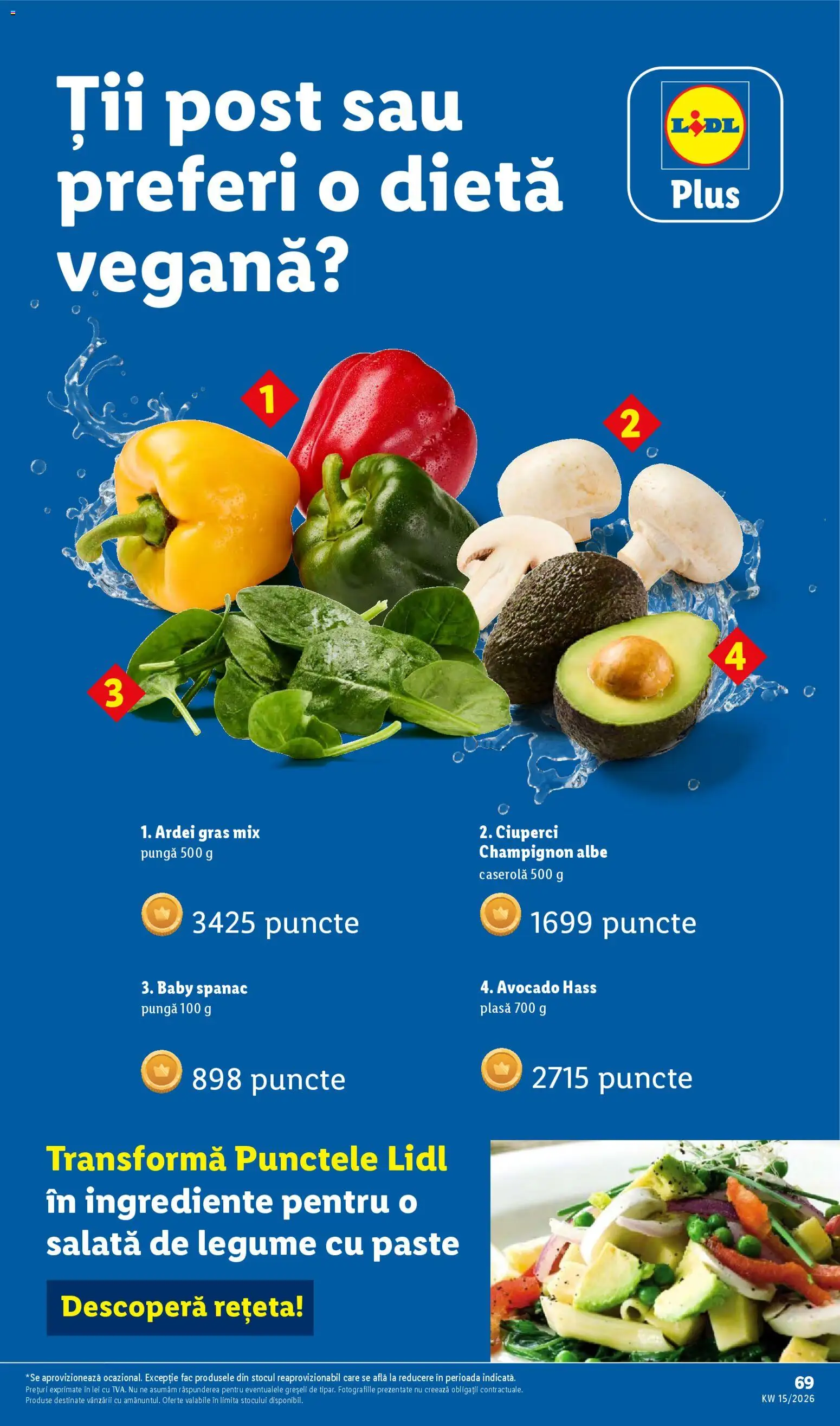 Noul catalog Lidl – valabil de la 06.04.2026 | Pagină: 69 | Produse: Ardei, Paste, Salată, Legume