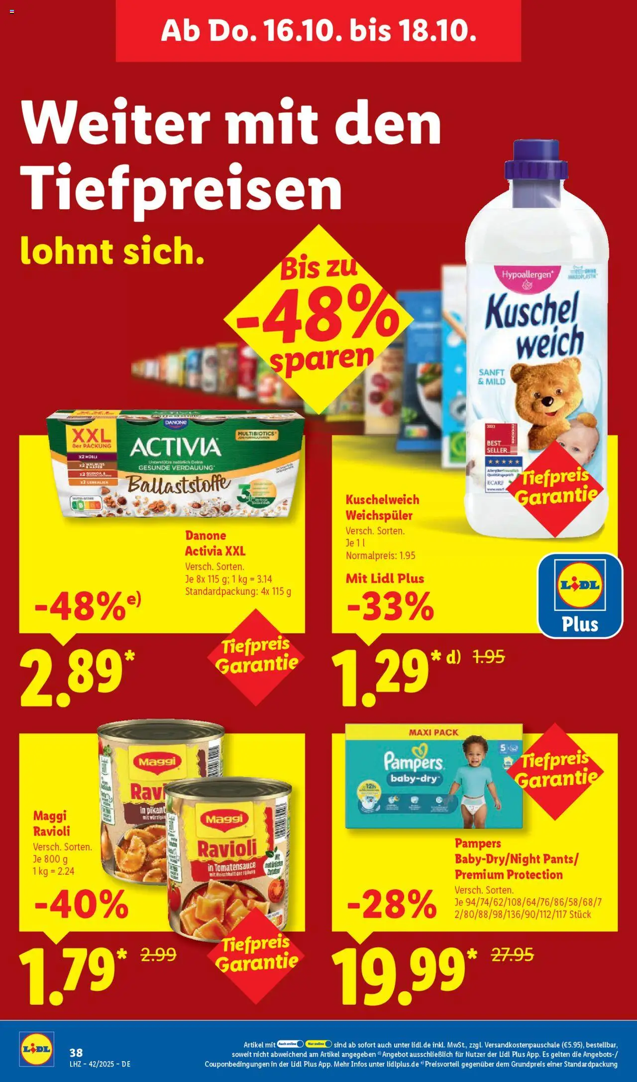Lidl Prospekt Holzminden – gültig ab 13.10.2025 | Seite: 60 | Produkte: Activia, Maggi, Pampers, Weichspüler
