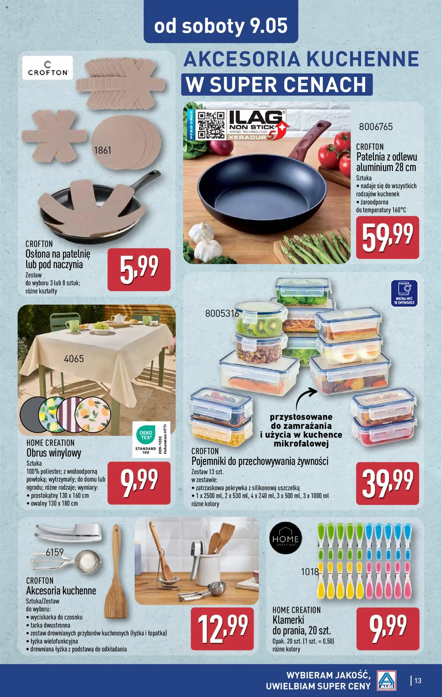 Aldi gazetka - Hity od Środy i od Soboty od 06.05.2026 | Strona: 13 | Produkty: Patelnie, Wyciskarka, Patelnia