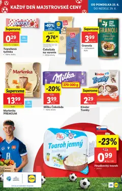 Lidl leták │ platný od 23.06.2025 | Strana: 35 | Produkty: Kinder, Čokoláda, Marlenka, Tvaroh