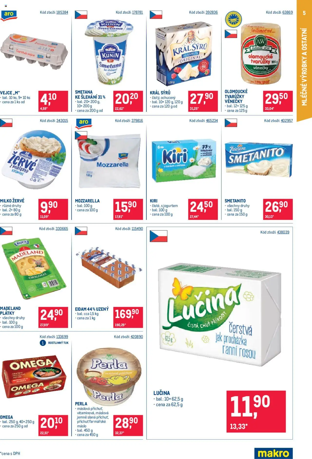 Makro leták - Maloobchod od 18.06.2025 | Strana: 5 | Produkty: Smetana, Perla máslová, Smetana ke šlehání, Perla
