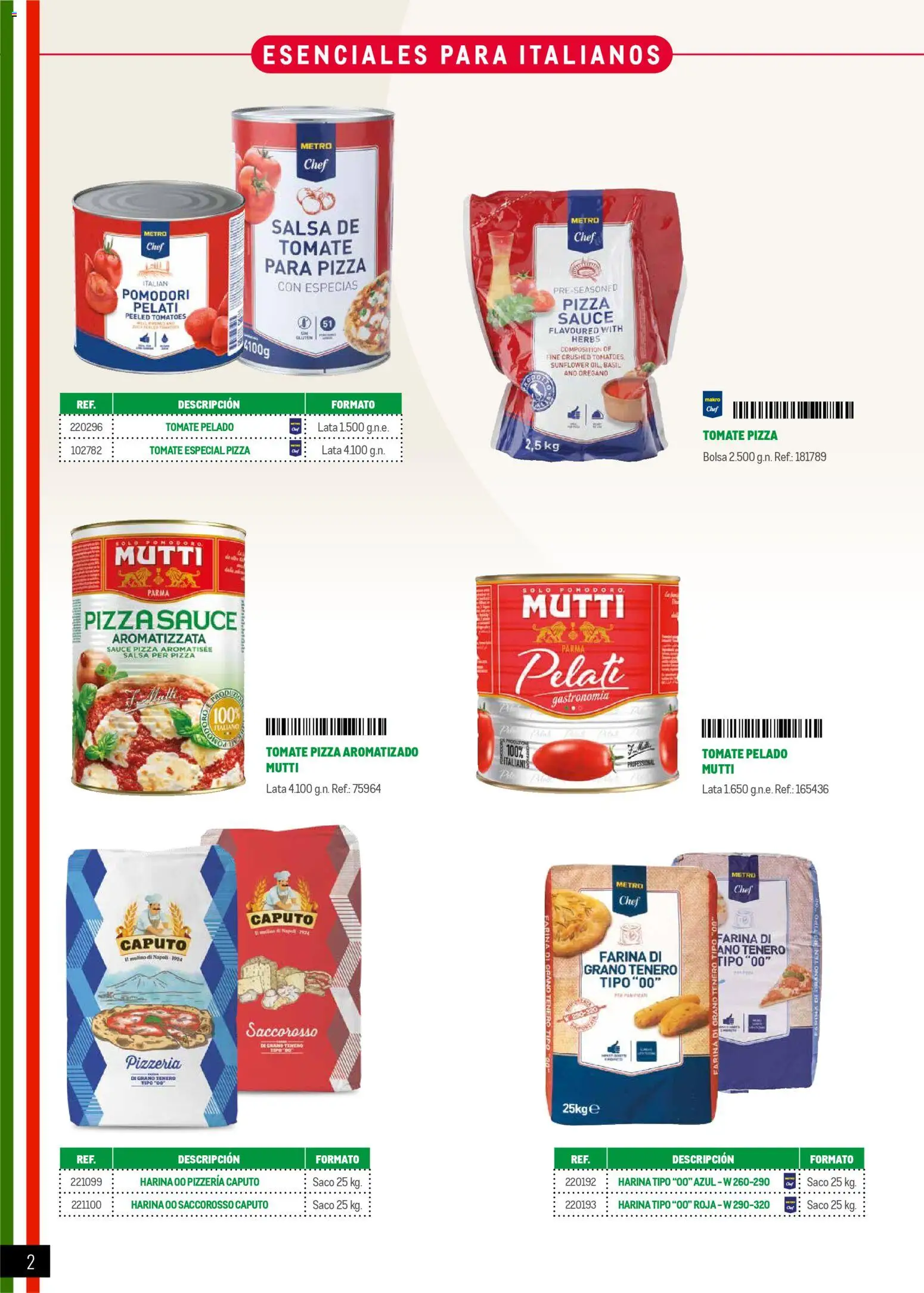 Makro Restaurantes italianos Norte │ válido desde el 27.03.2026 | Página: 2 | Productos: Pizza, Bolsa