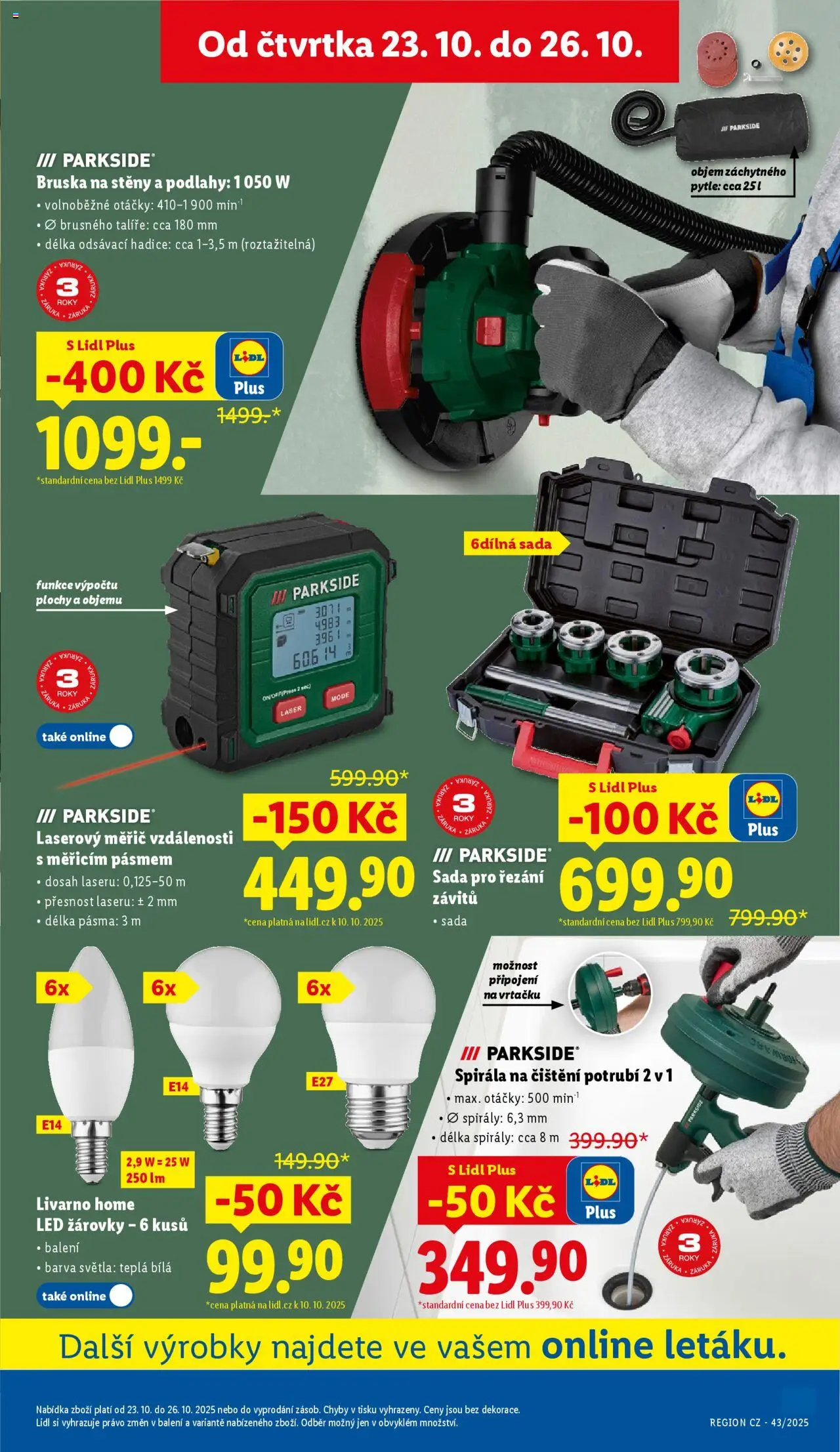 Lidl leták od 23.10.2025 | Strana: 43 | Produkty: Parkside, Bruska, Hadice, LED