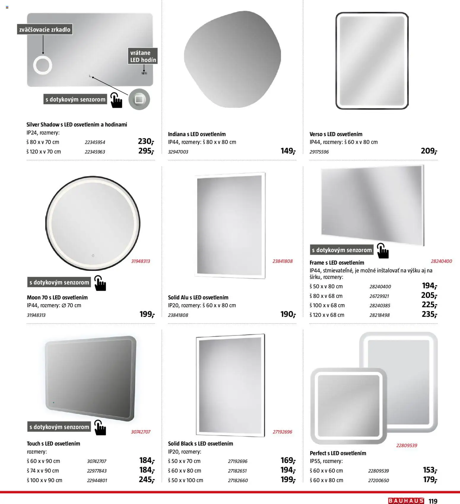 Nové Bauhaus akcie – leták je platný od 15.12.2025 | Strana: 119 | Produkty: Zrkadlo, Led