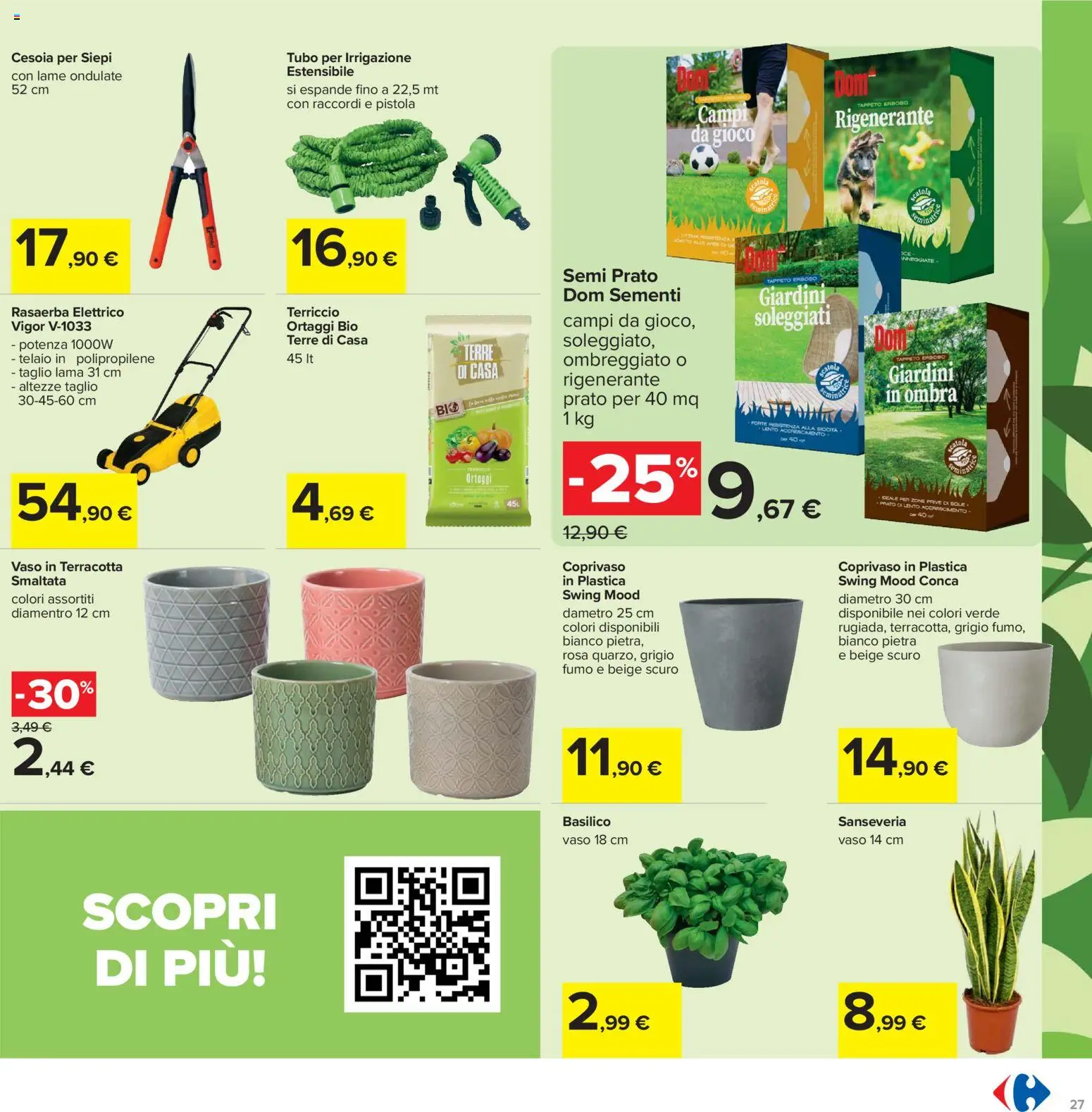 Volantino Carrefour del 02.03.2026 | Pagina: 27 | Prodotti: Ortaggi, Rasaerba, Gioco, Vaso