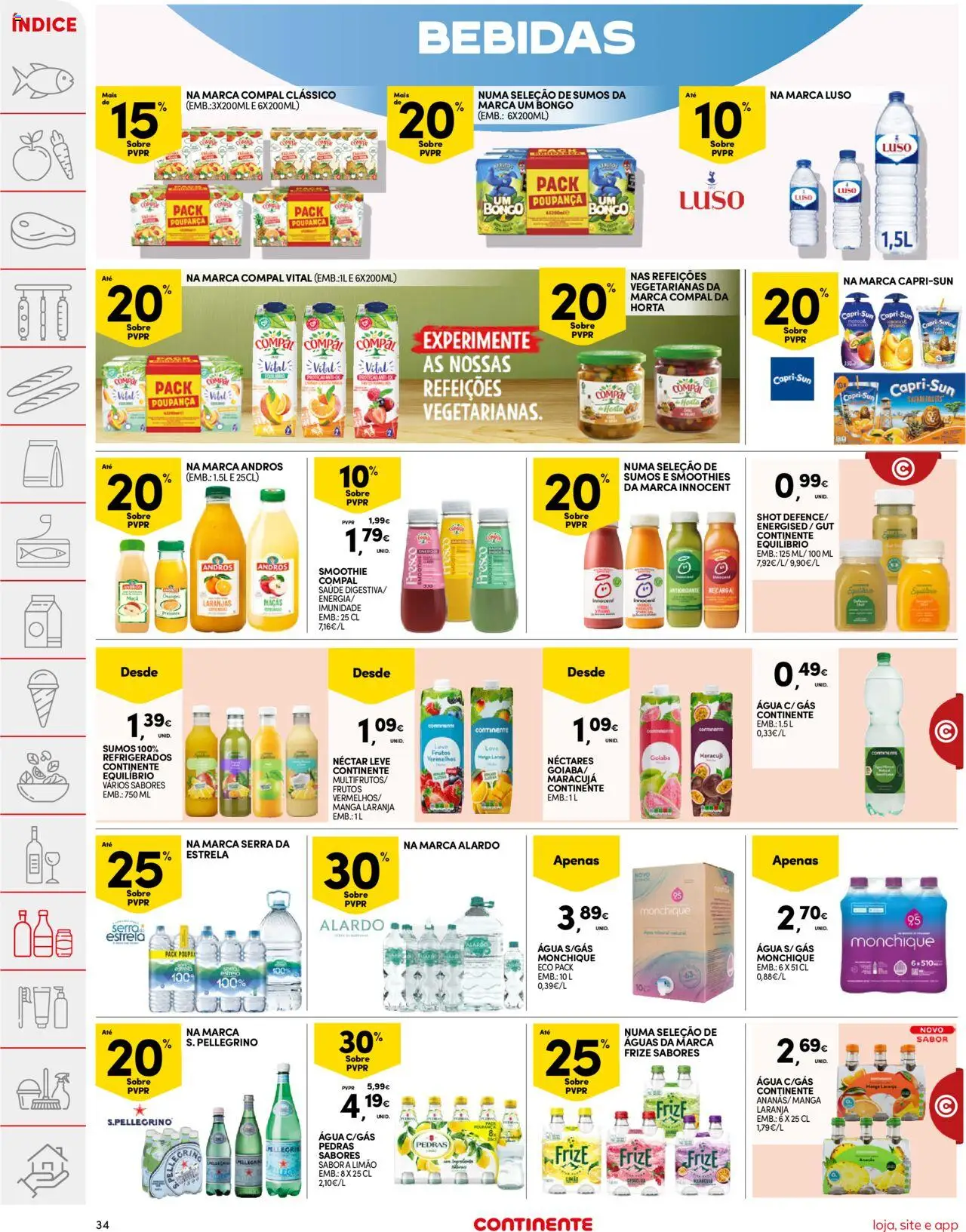 Continente folheto │ válido de 09.09.2025 | Página: 34 | Produtos: Agua, Maçãs, Laranjas