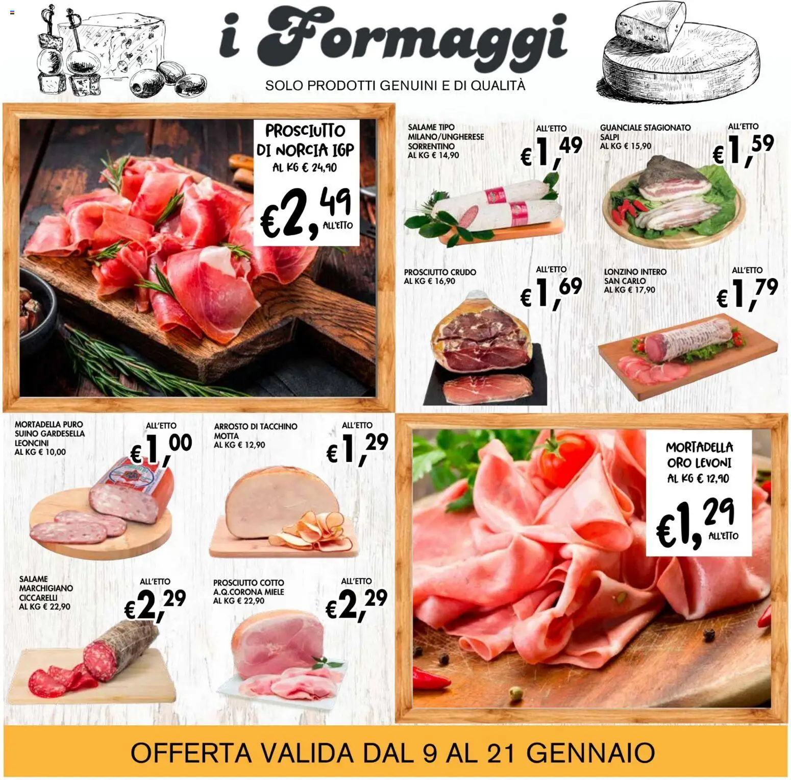Volantino Coal del 09.01.2026 | Pagina: 6 | Prodotti: Prosciutto Crudo, Salame, Tacchino, Mortadella
