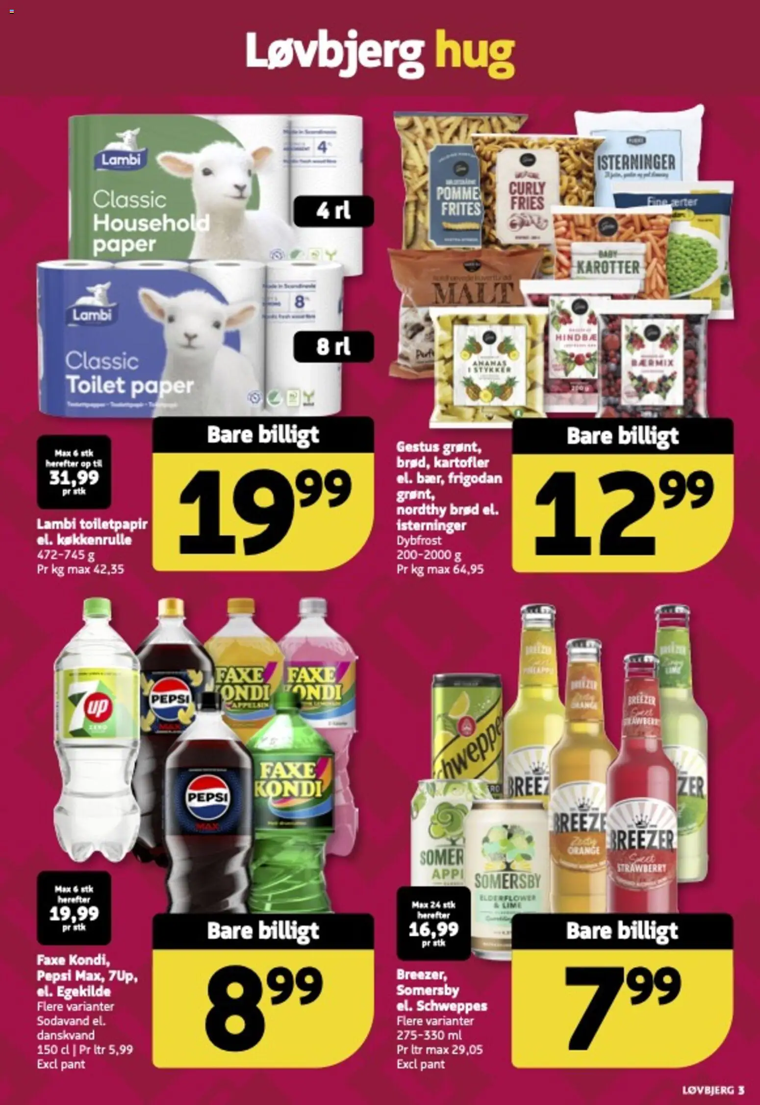 Løvbjerg tilbudsavis – gyldig fra 27.12.2025 | Side: 3 | Produkter: Toilet, Ærter, Danskvand, Pepsi
