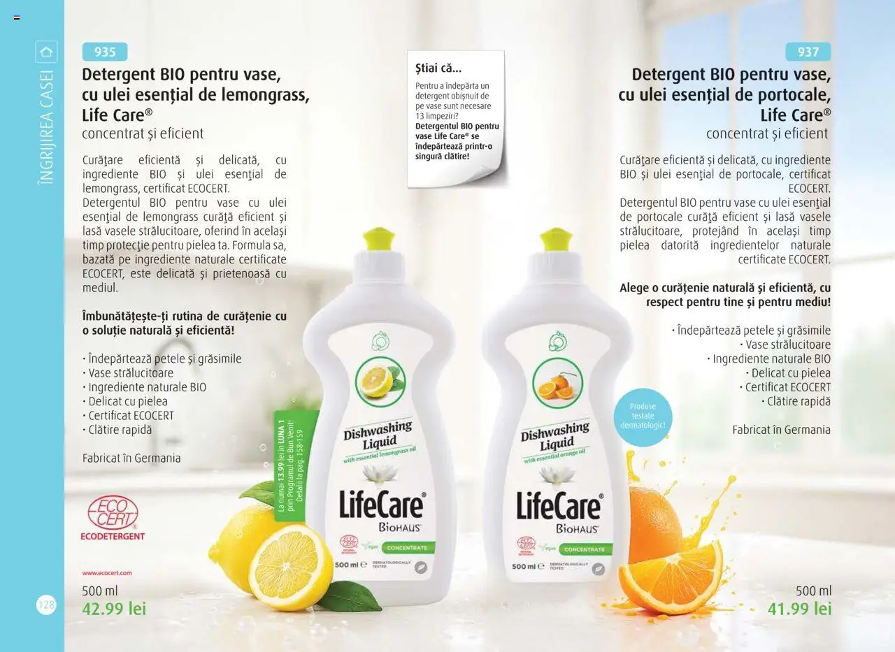Noul catalog Life Care – valabil de la 01.10.2025 | Pagină: 130 | Produse: Şerit ödül, Ulei, Portocale, Detergent