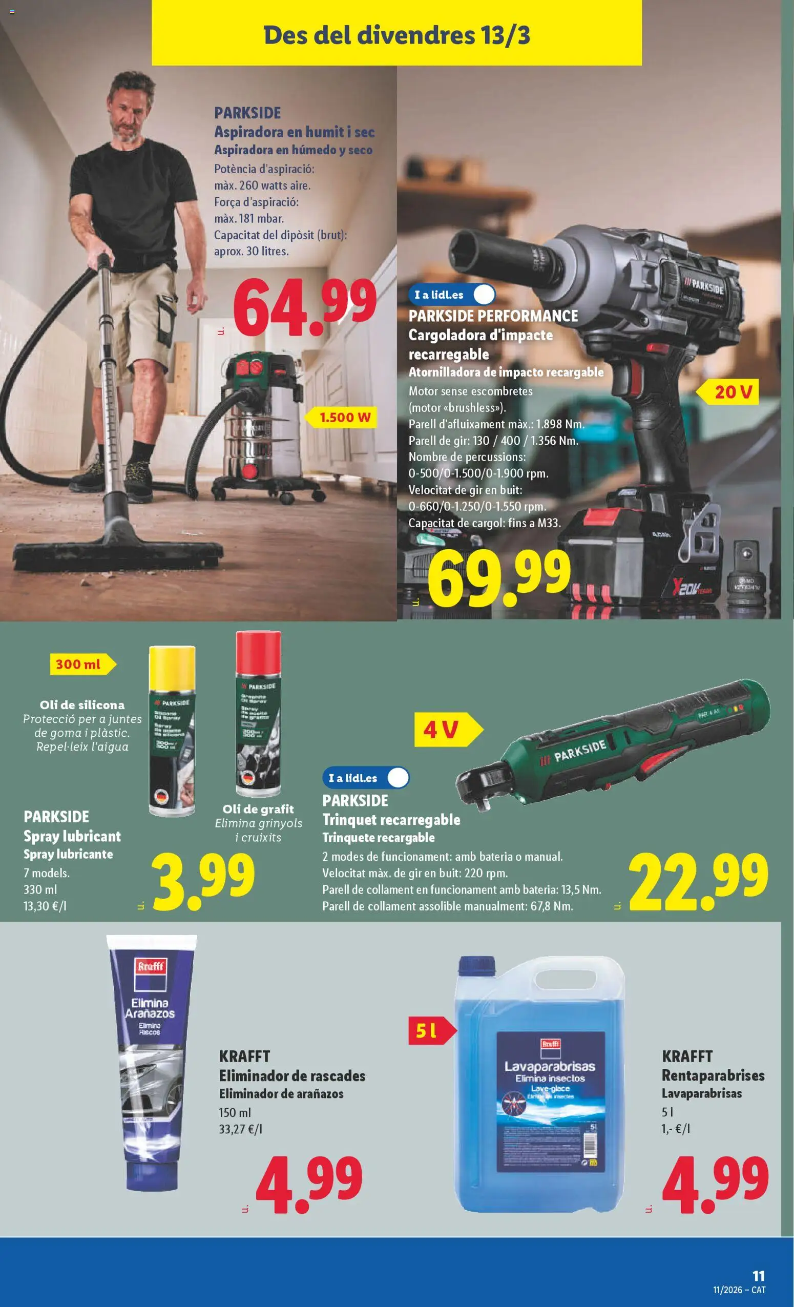 Lidl folleto de bazar │ válido desde el 09.03.2026 | Página: 23 | Productos: Noodles αυγού, Aspiradora, Batería