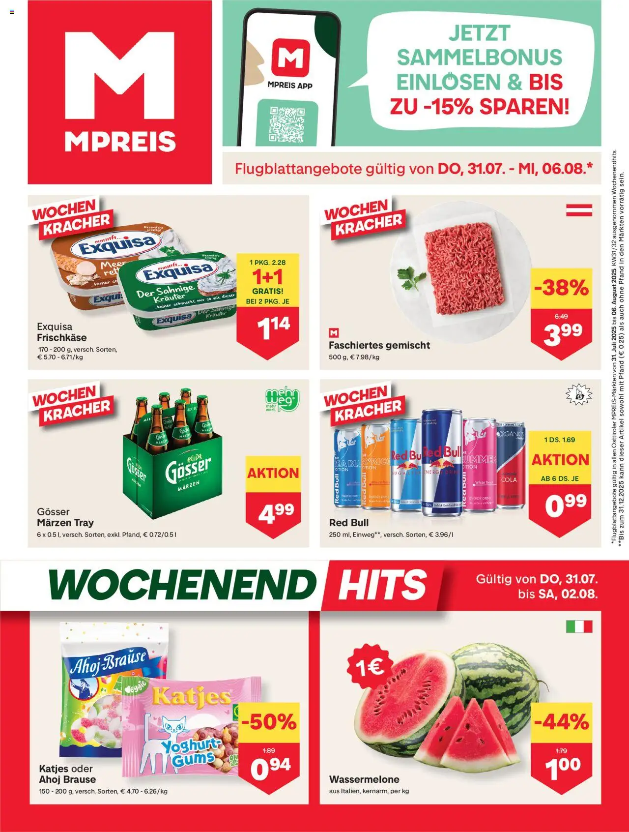 MPREIS Anras gültig ab 31.07.2025 | Seite: 1 | Produkte: Wassermelone