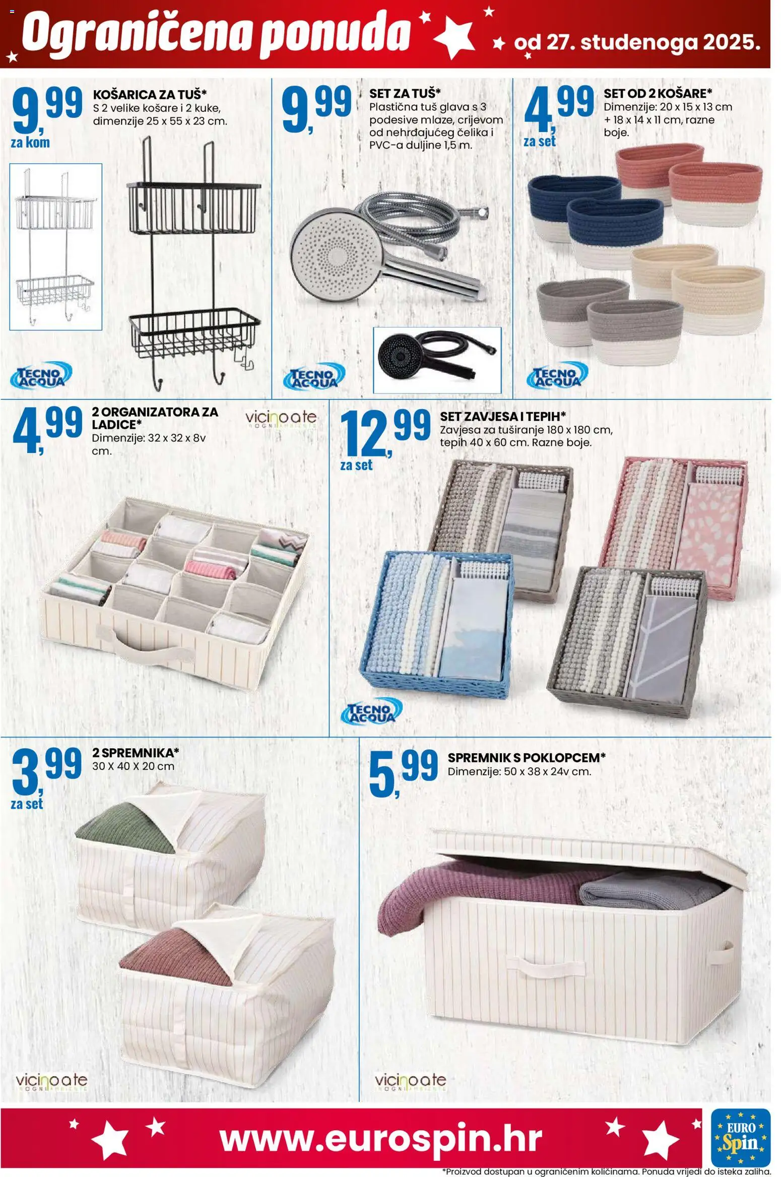 Eurospin katalog | vrijedi od 24.11.2025 | Stranica: 17 | Proizvodi: Tuš, Tepih, Zavjesa, Košare