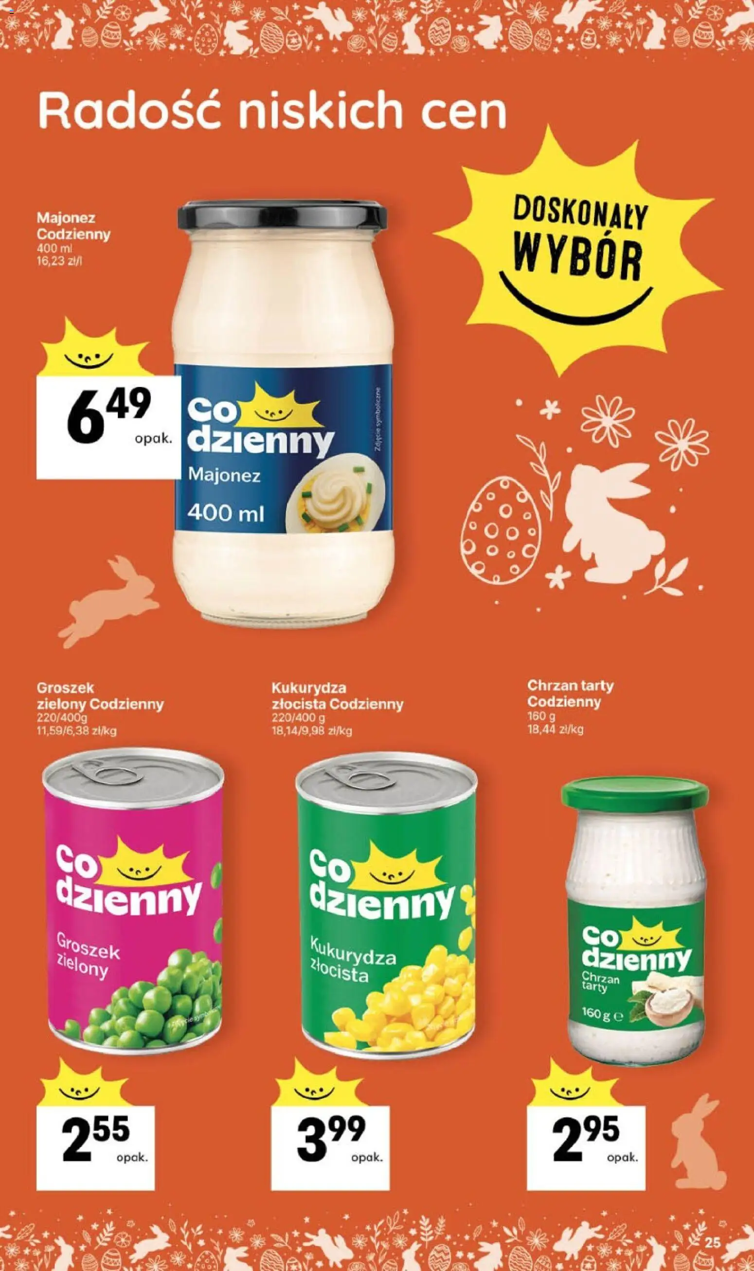 Delikatesy Centrum gazetka - Sklepy Własne od 26.03.2026 | Strona: 25 | Produkty: Groszek, Kukurydza, Chrzan, Majonez