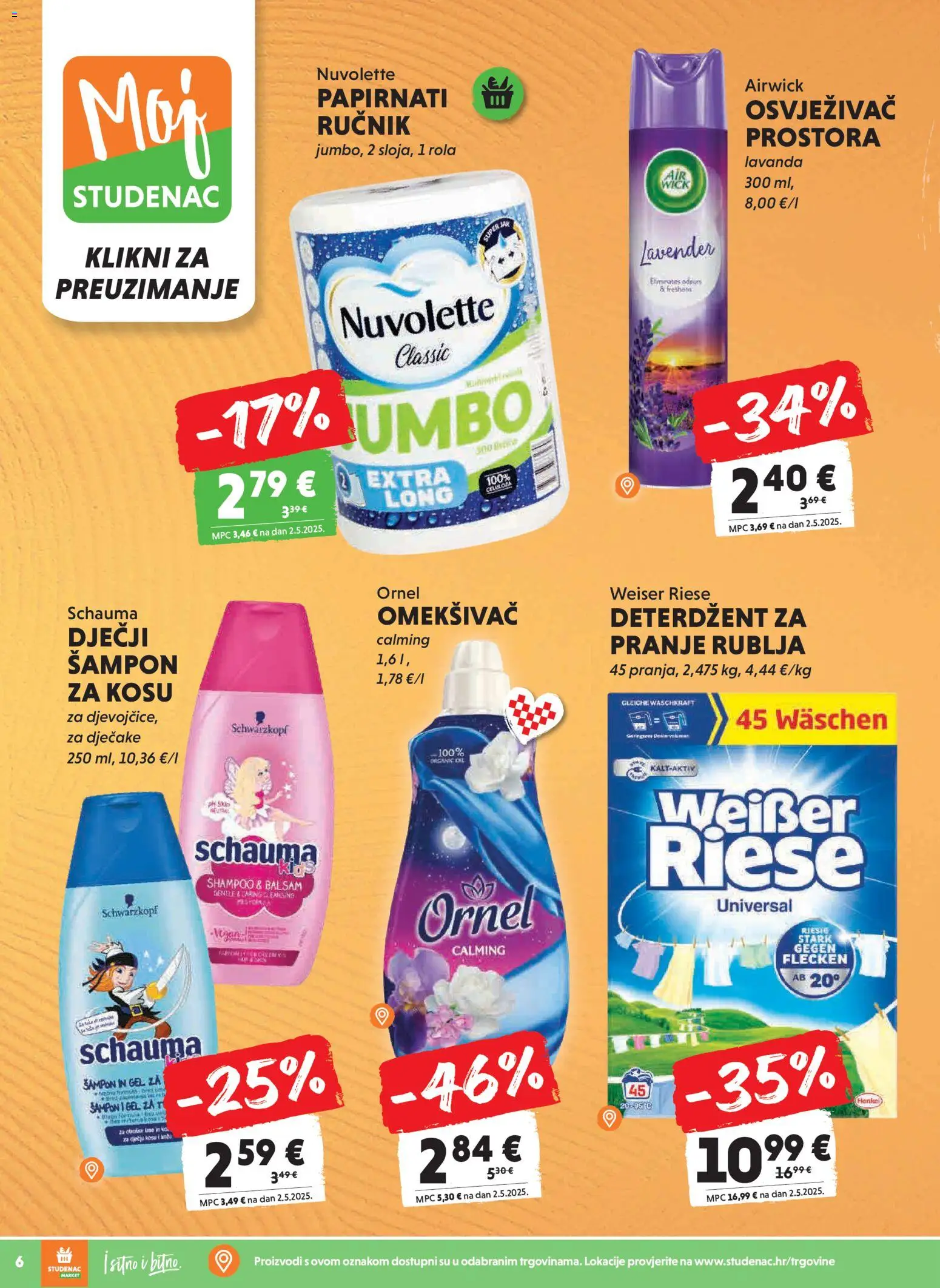 Studenac katalog | vrijedi od 28.01.2026 | Stranica: 6 | Proizvodi: Šampon, Omekšivač, Deterdžent, Ručnik