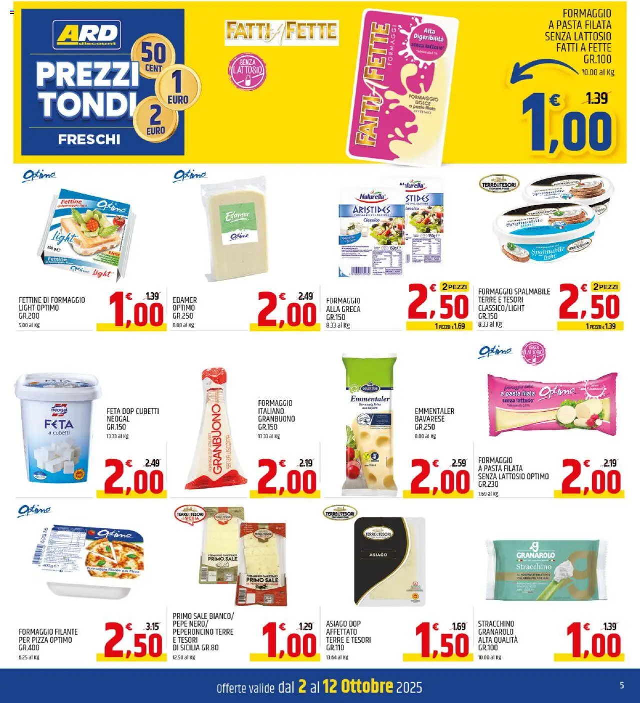 Volantino ARD Discount del 02.10.2025 | Pagina: 5 | Prodotti: Pizza, Sale, Pepe, Formaggio