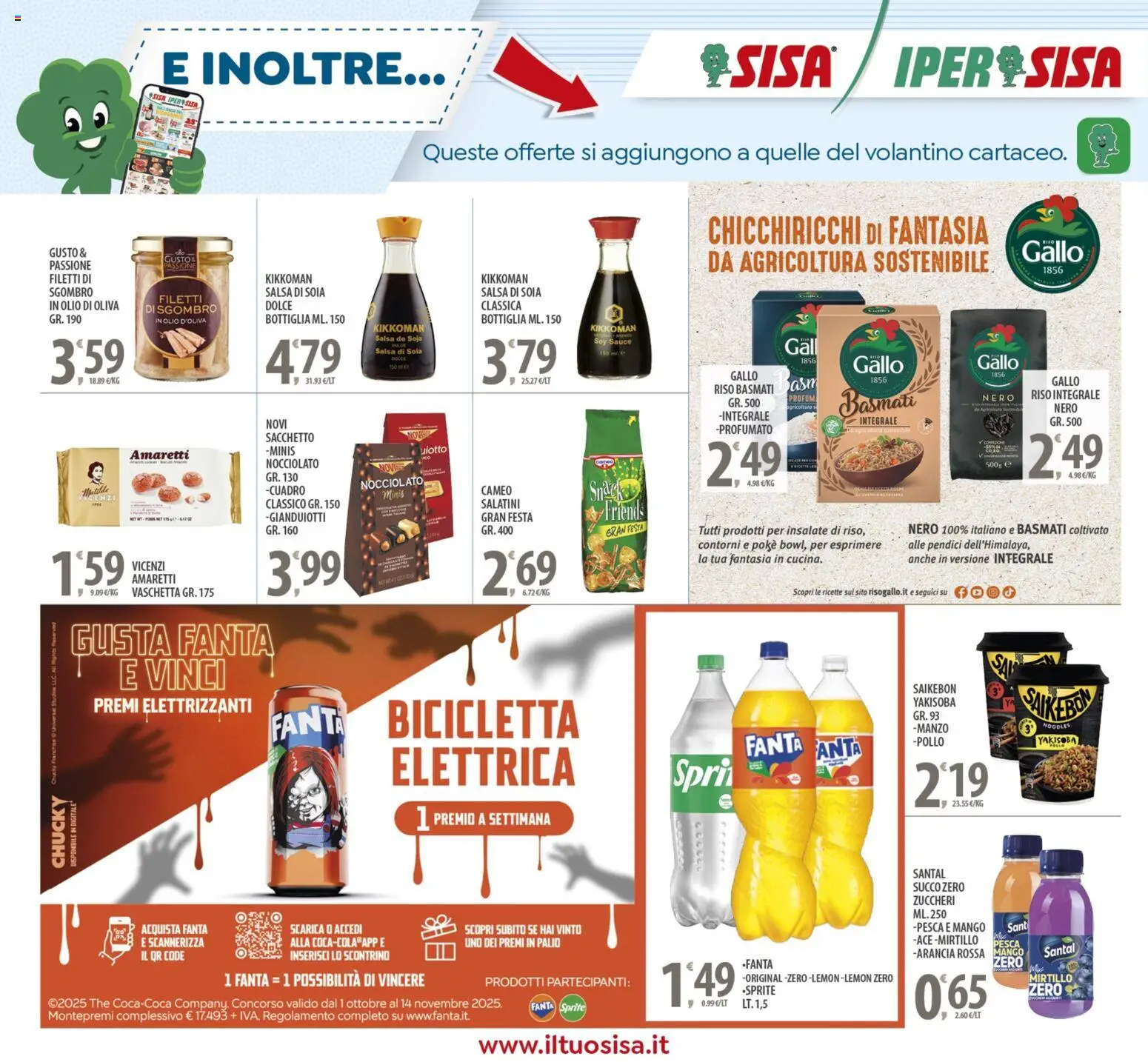 Volantino SISA del 24.10.2025 | Pagina: 20 | Prodotti: Bicicletta, Riso, Pesca, Sgombro