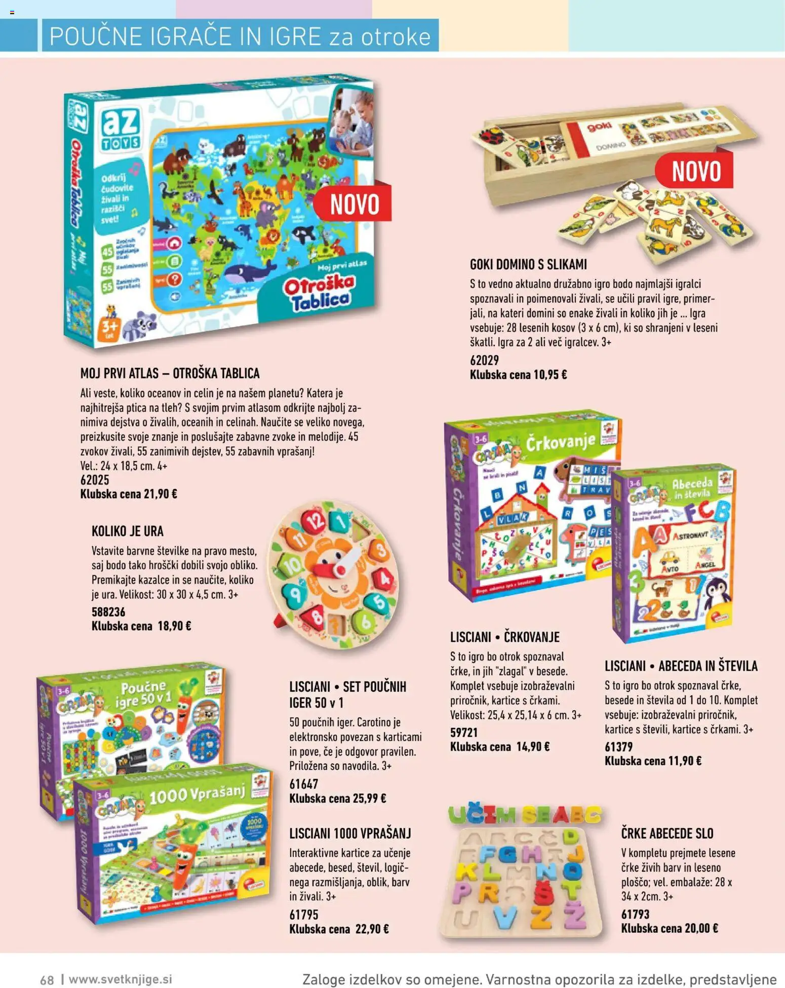 Novi Mladinska Knjiga katalog ponudbe – veljaven od 01.01.2026 | Stran: 68 | Izdelki: Ura, Tablica, Igra