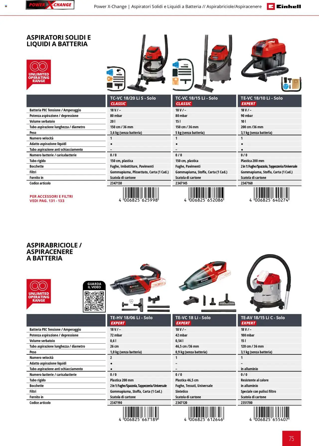 Volantino Einhell del 06.02.2025 | Pagina: 75 | Prodotti: Tubo, Aspiracenere, Alluminio, Scatola