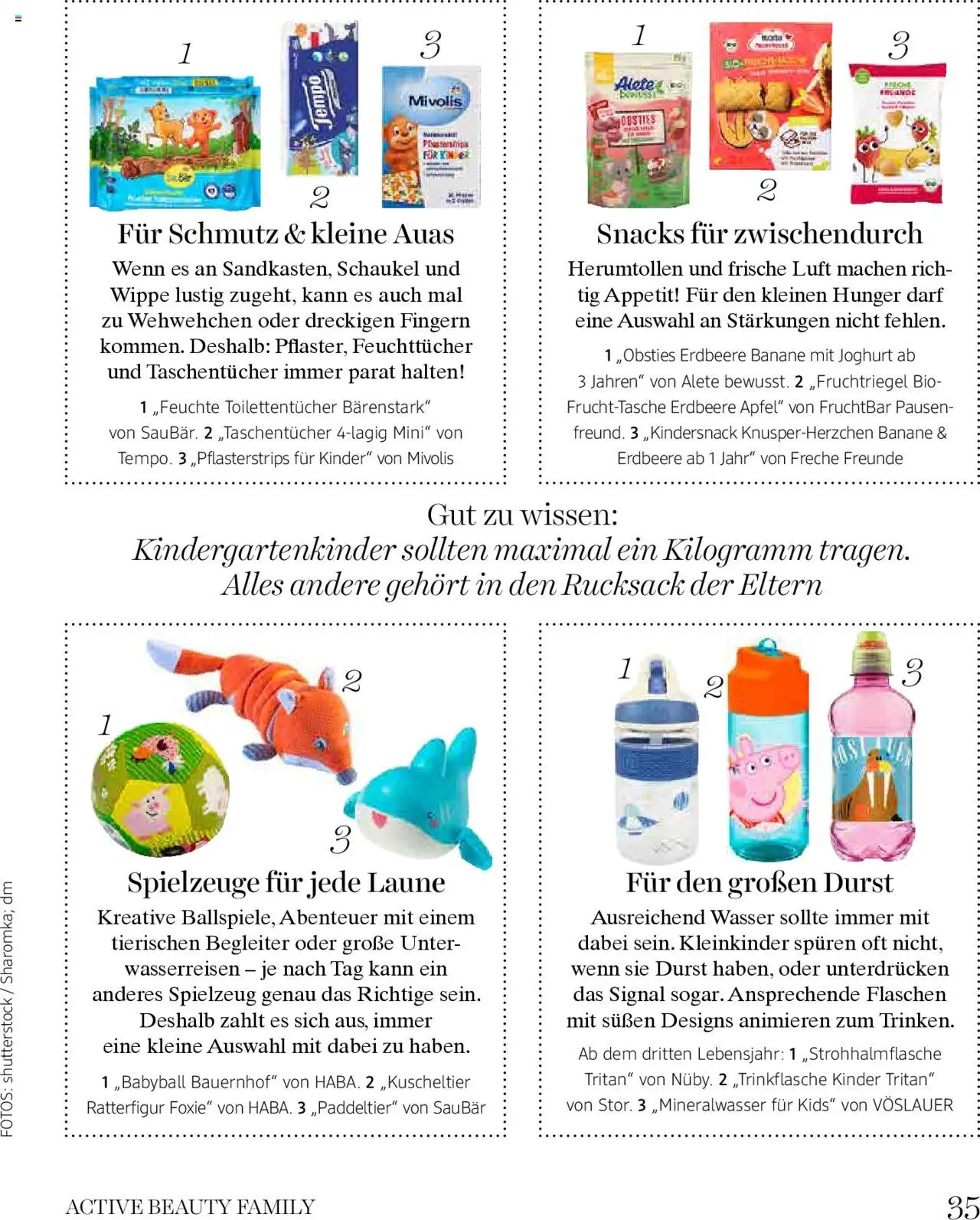 dm drogerie markt Active Beauty Family  gültig ab 03.06.2025 | Seite: 35 | Produkte: Wasser, Rucksack, Joghurt, Äpfel