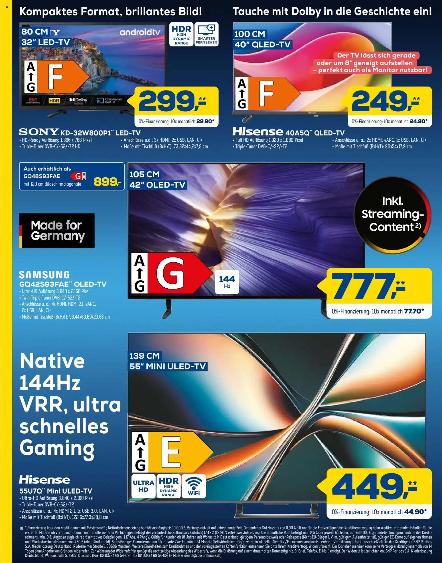 Euronics Prospekt 	 – gültig ab 10.01.2026 | Seite: 10 | Produkte: USB, Hisense, Fernsehen, TV