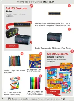 Pré-visualização Staples folheto válido de 16.03.2026 | Página: 2 | Produtos: Rádio, Despertador, USB