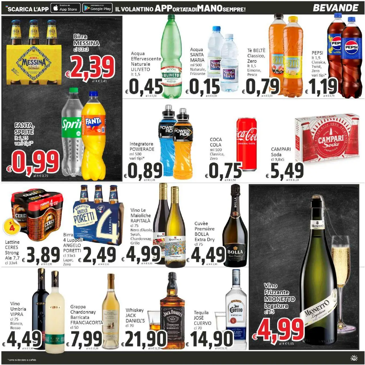 Volantino Paghi Poco del 18.09.2025 | Pagina: 13 | Prodotti: Acqua, Pesca, Fanta, Pepsi
