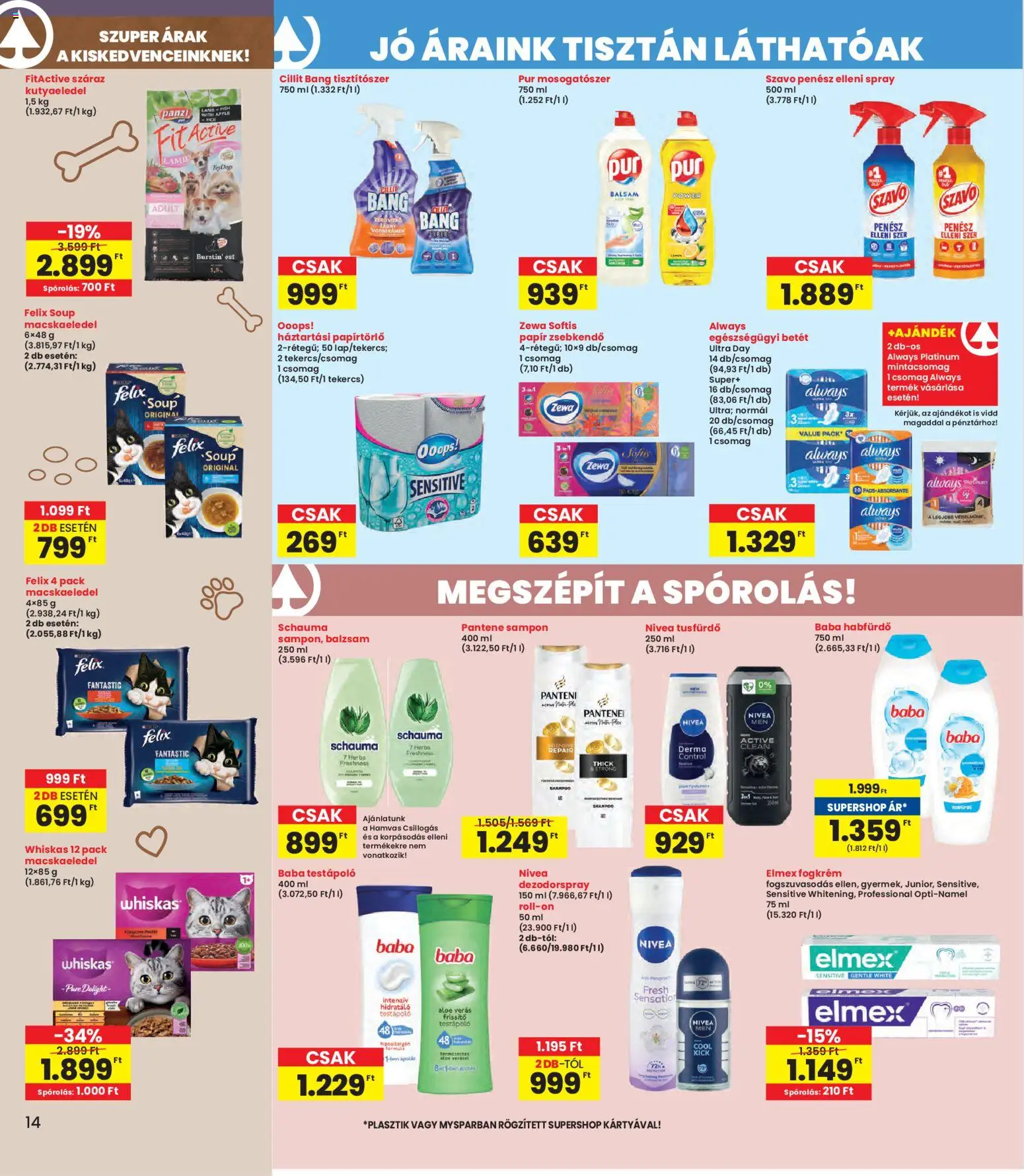 Interspar akciós ujság - amely érvényes a következő dátumtól: 30.10.2025 | Oldal: 14 | Termékek: Kutyaeledel, Whiskas, Habfürdő, Sampon