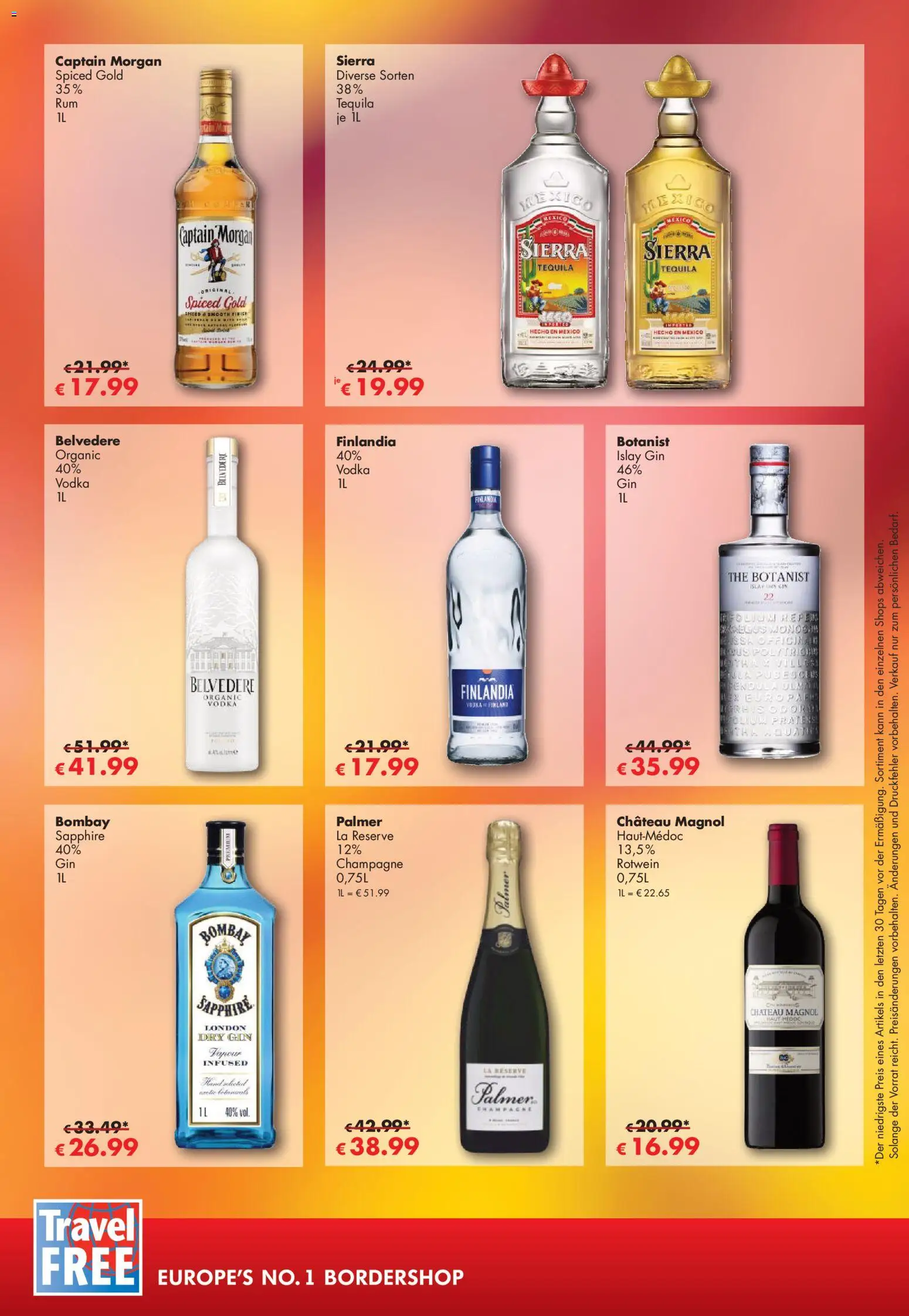 Travel Free Angebote – gültig ab 01.11.2025 | Seite: 8 | Produkte: Rotwein, Tequila, Vodka, Gin