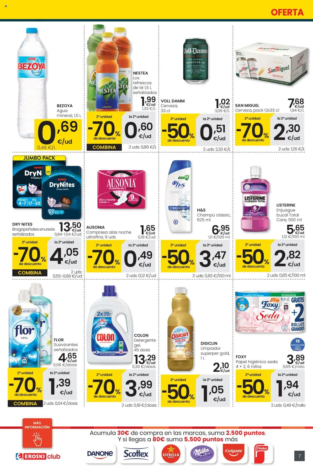 Eroski - Precio más bajo  │ válido desde el 16.10.2025 | Página: 7 | Productos: Detergente, Papel higienico, Té, Ropa