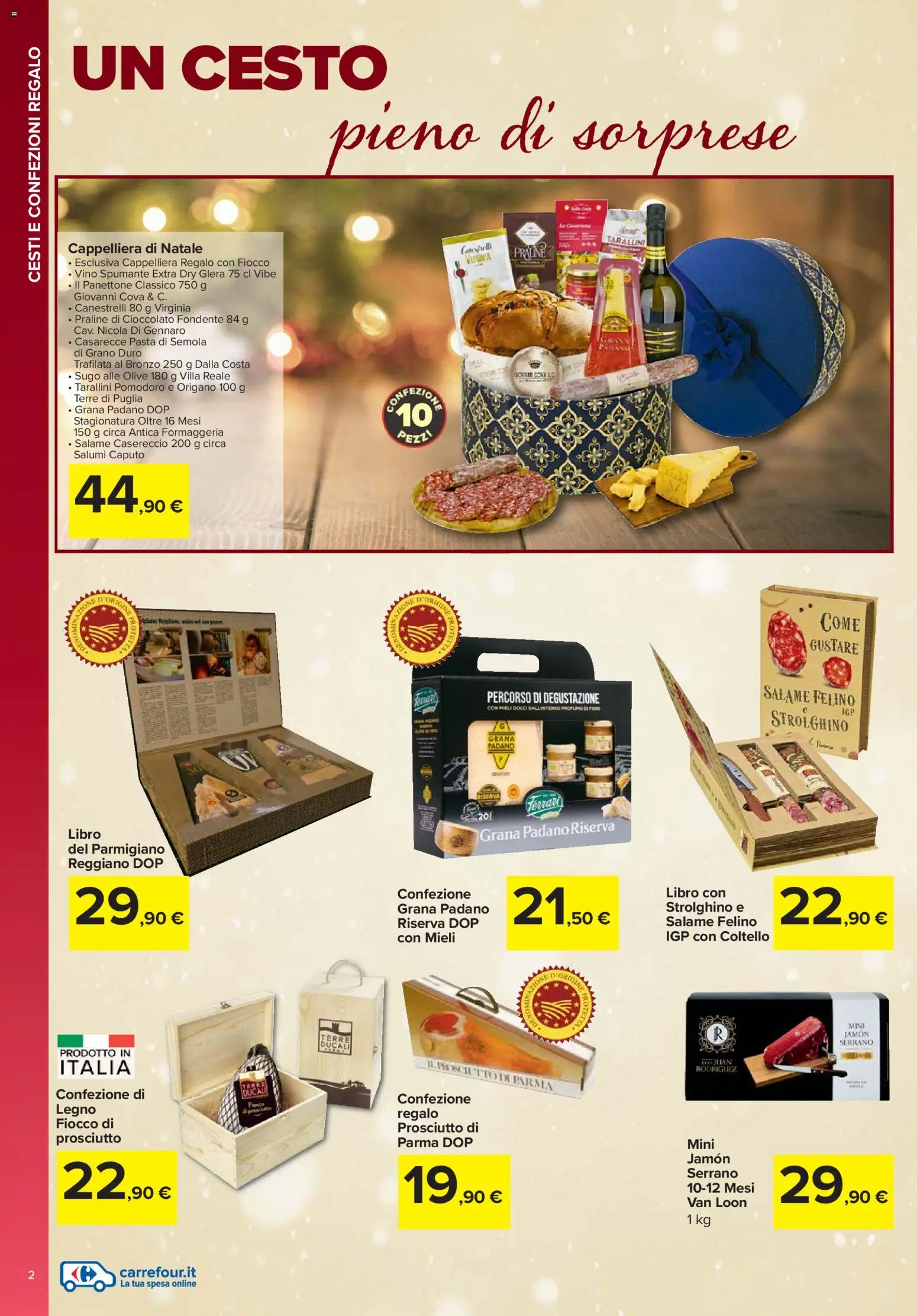 Volantino Carrefour del 13.11.2025 | Pagina: 2 | Prodotti: Cioccolato, Salame, Pomodoro, Canestrelli