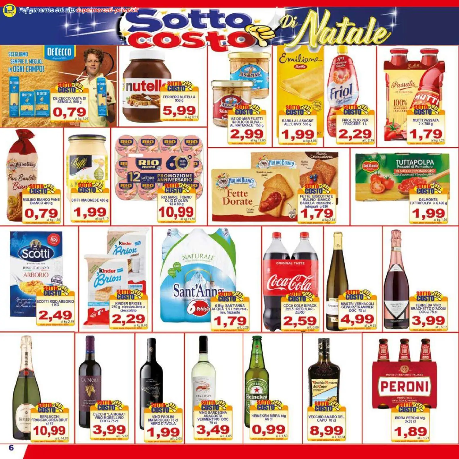 Volantino Pewex del 06.12.2025 | Pagina: 6 | Prodotti: Riso, Acqua, Pasta, Amaro