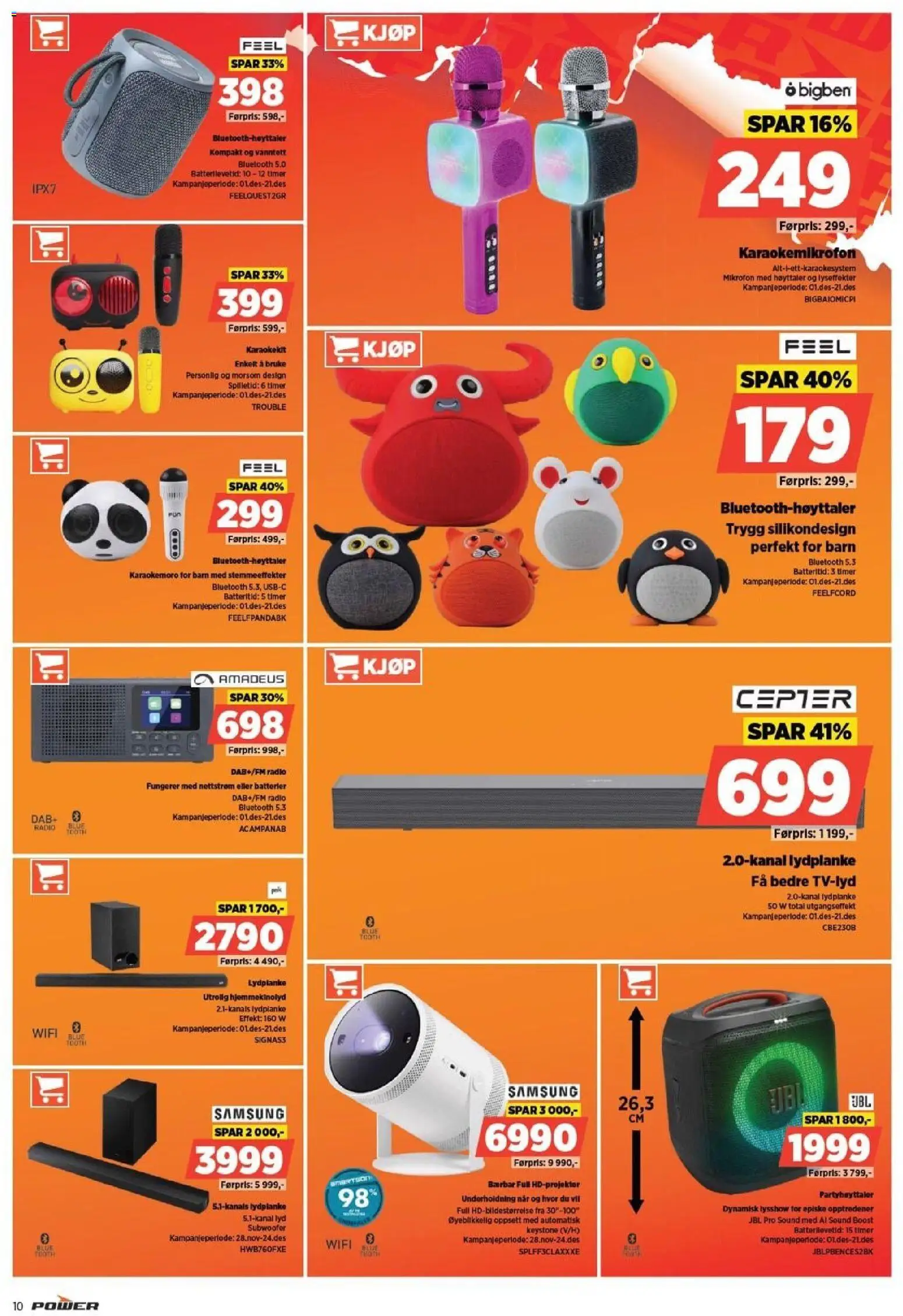 {H1} | Side: 10 | Produkter: Oseille, Radio, Mikrofon, Høyttaler