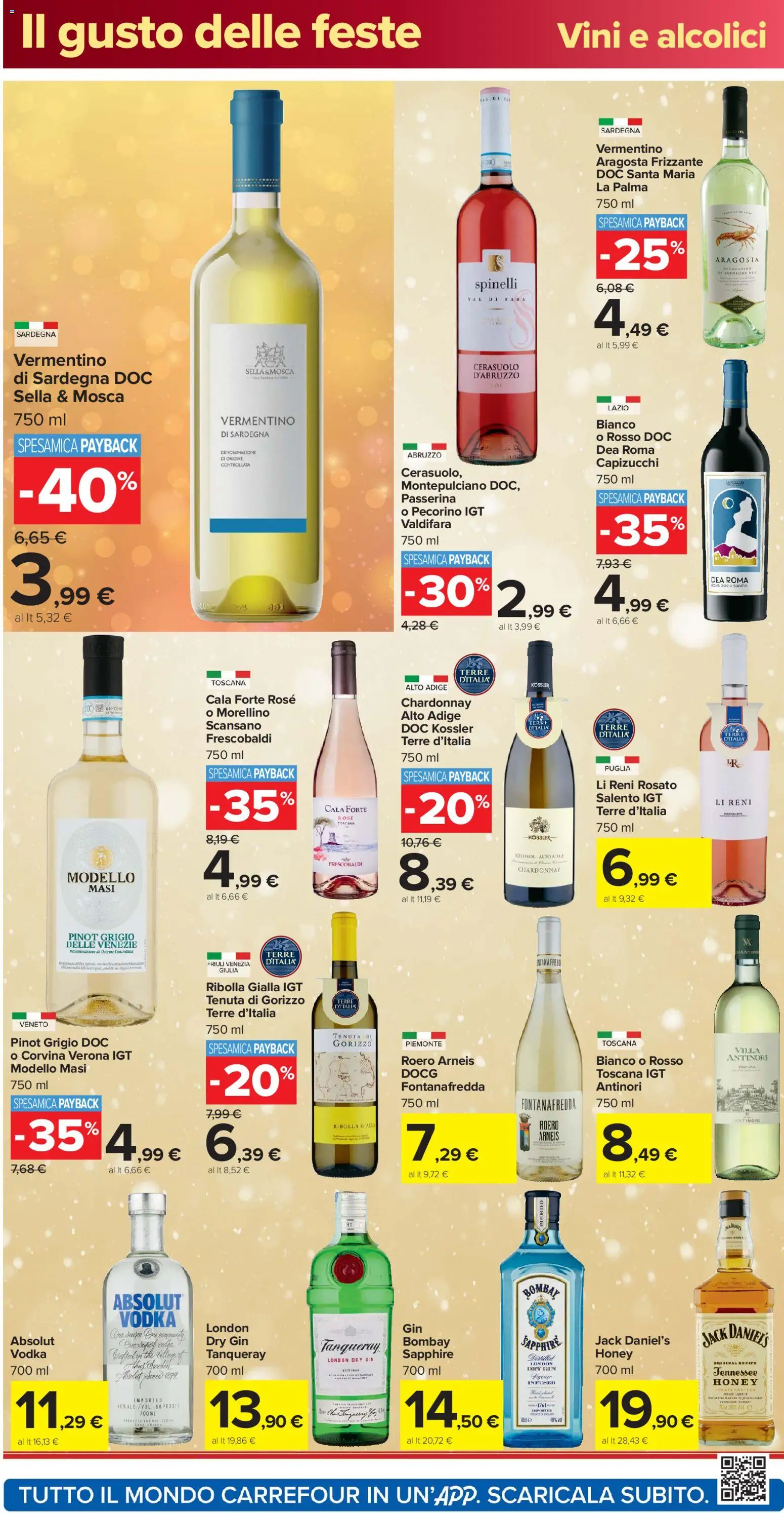 Volantino Carrefour del 16.12.2025 | Pagina: 6 | Prodotti: Gin, Vodka, The, Pecorino