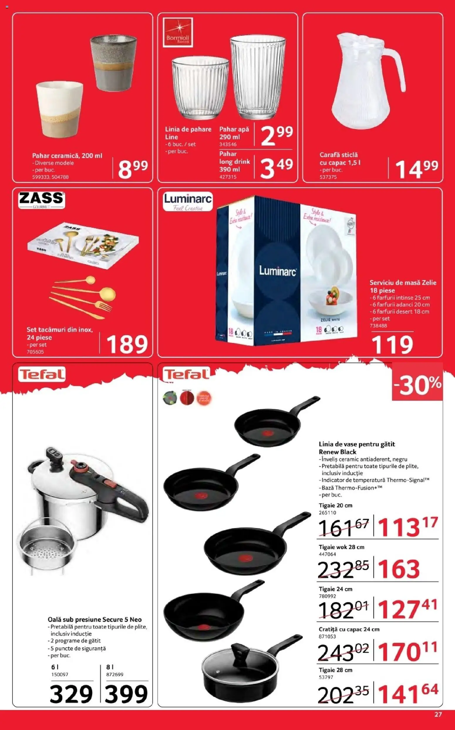 Noul catalog Selgros – valabil de la 03.04.2026 | Pagină: 27 | Produse: Cratiță, Oală, Carafă, Apă