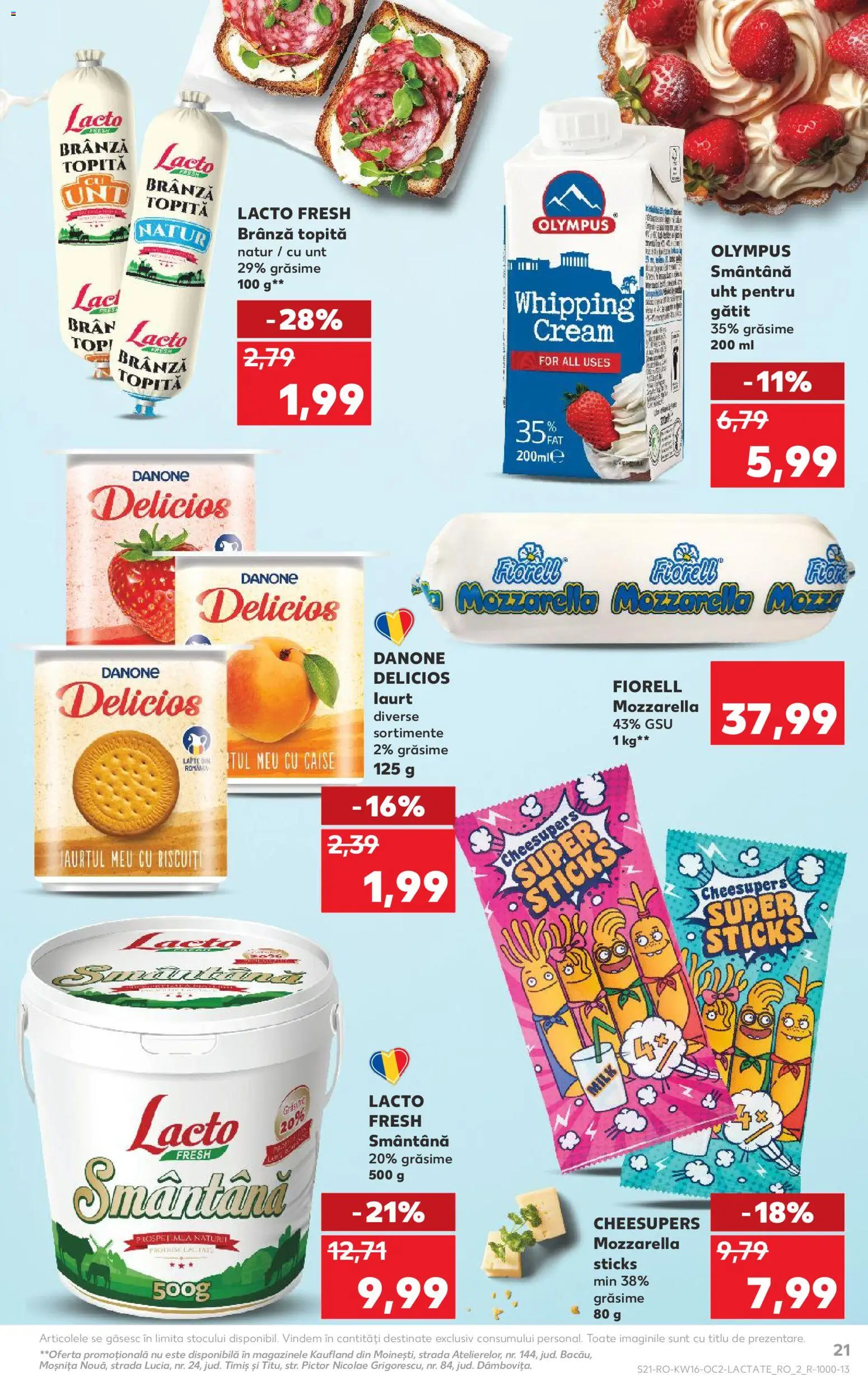 Noul catalog Kaufland – valabil de la 15.04.2026 | Pagină: 21 | Produse: Mozzarella, Brânză, Iaurt, Ahtapot