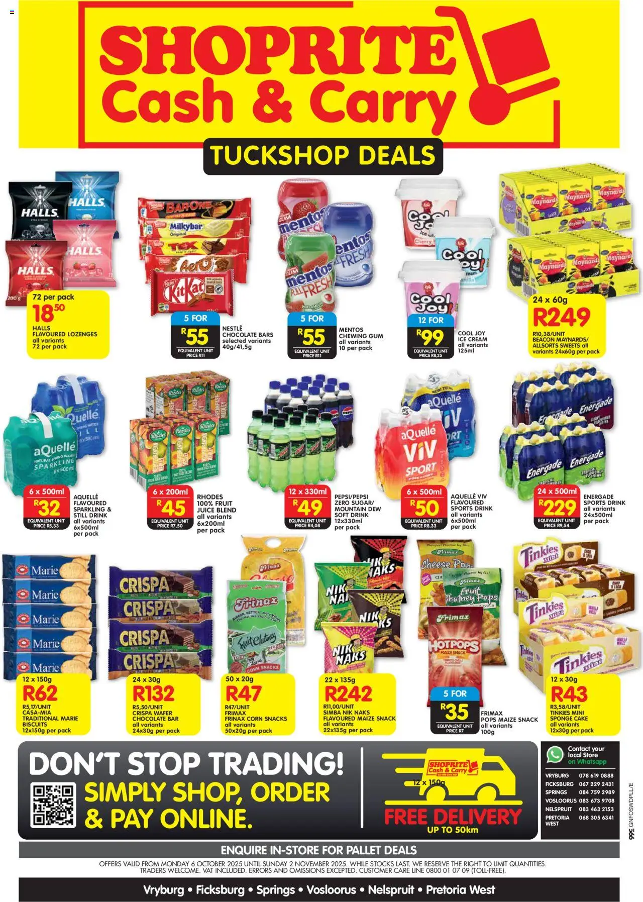 New Shoprite catalogue – valid from 06.10.2025 | Page: 1 | Products: Cake, Corn, Biscuits, Juice