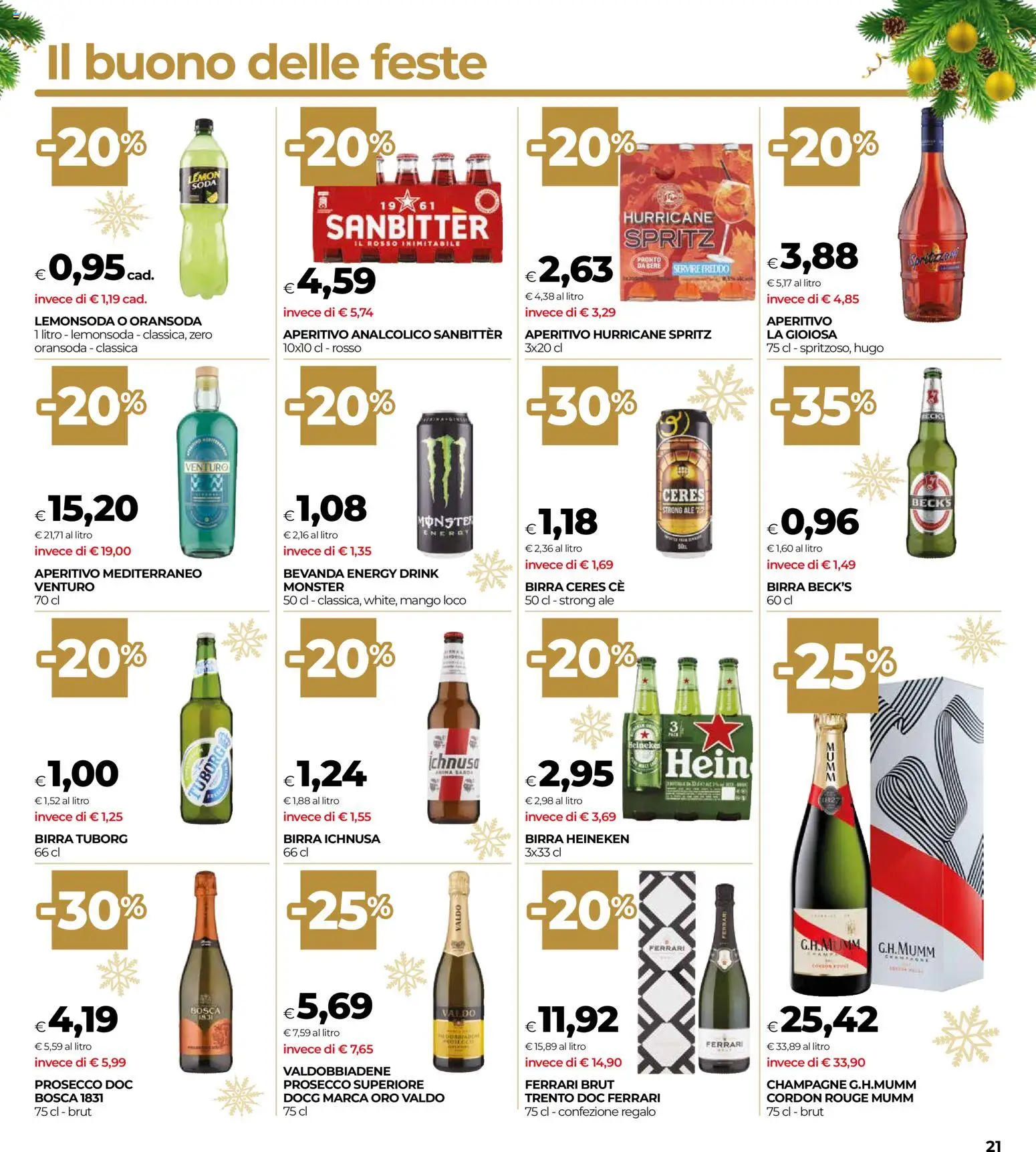 Volantino COOP del 04.12.2025 | Pagina: 21 | Prodotti: Birra, Prosecco, Mango, Ceres