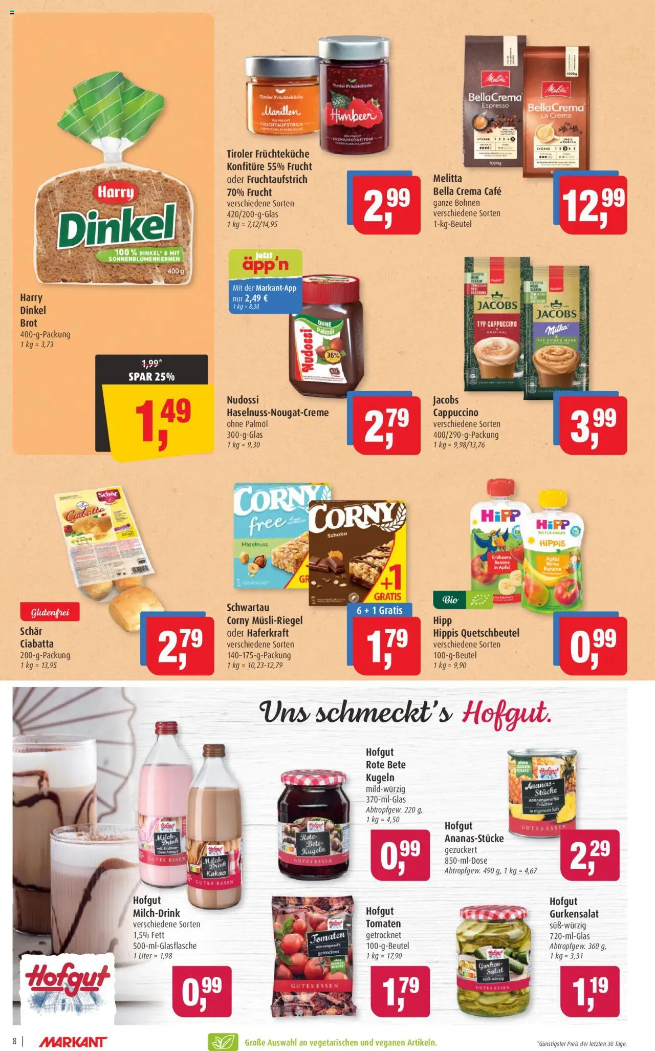 Markant Prospekt 	 - gültig ab dem 21.07.2025 | Seite: 8 | Produkte: Melitta, Milka, Saft, Salat