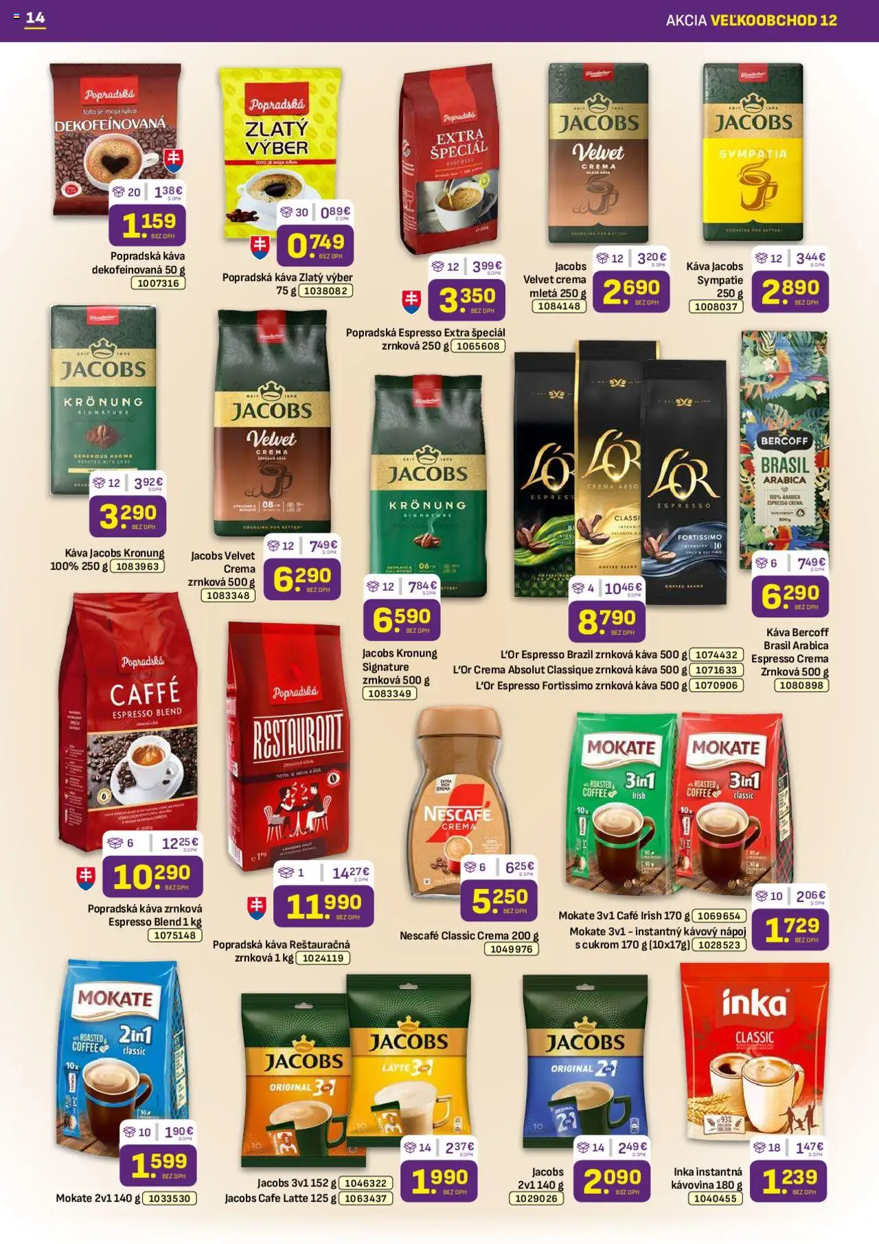 Libex leták │ platný od 16.06.2025 | Strana: 14 | Produkty: Káva, Popradská káva, Nescafé Classic, Zrnková káva