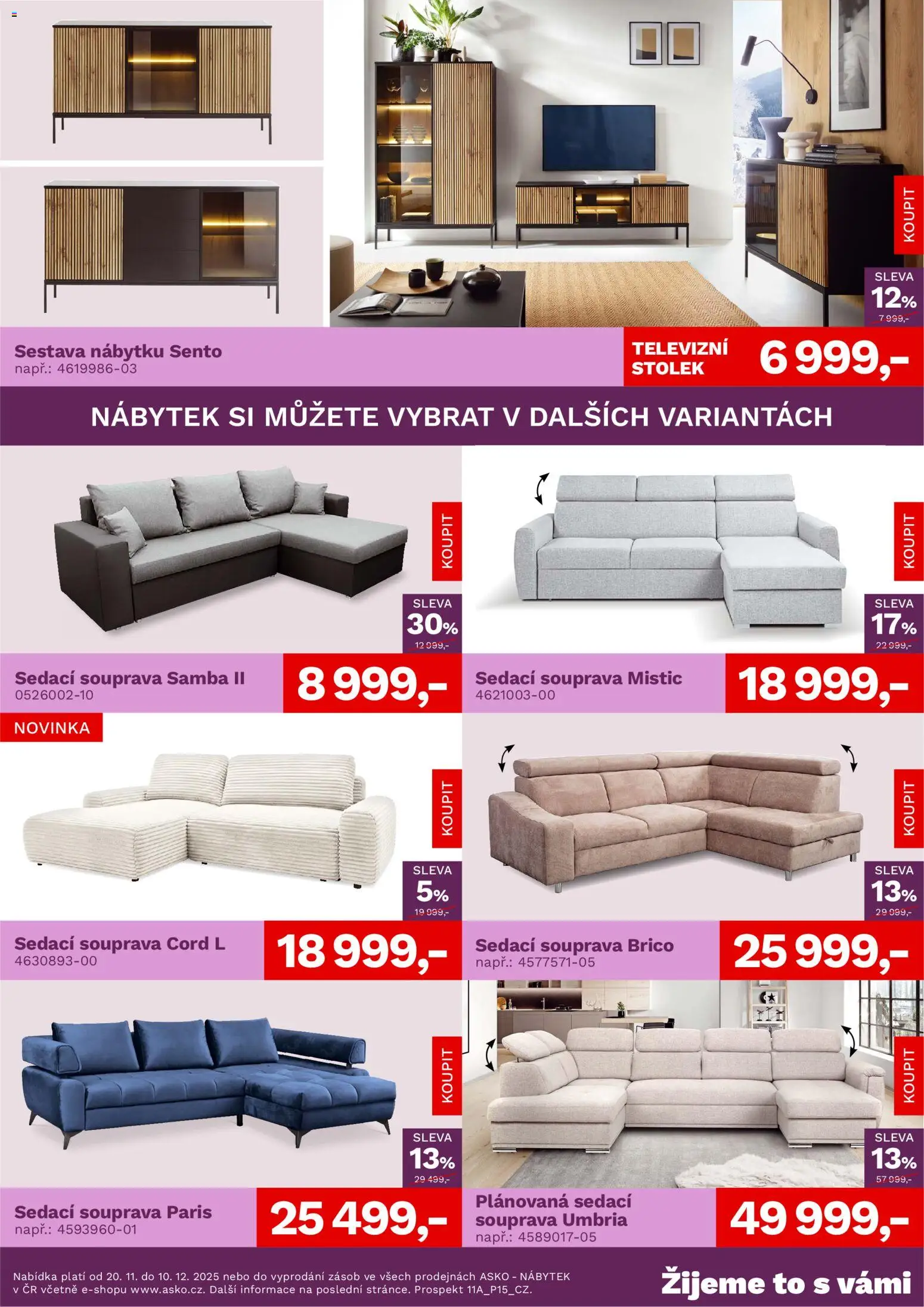 ASKO nábytek leták od 20.11.2025 | Strana: 2 | Produkty: Sedací souprava, Nábytek, Stolek