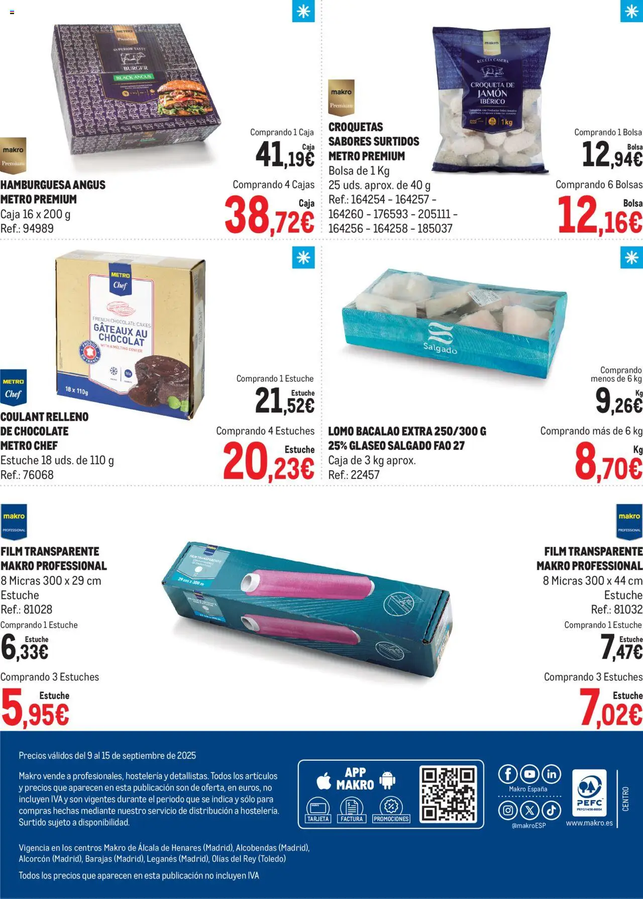 Makro - Imprescindibles Centro │ válido desde el 09.09.2025 | Página: 4 | Productos: Chocolate, Jamón, Croquetas, Σοκολατούχο γάλα
