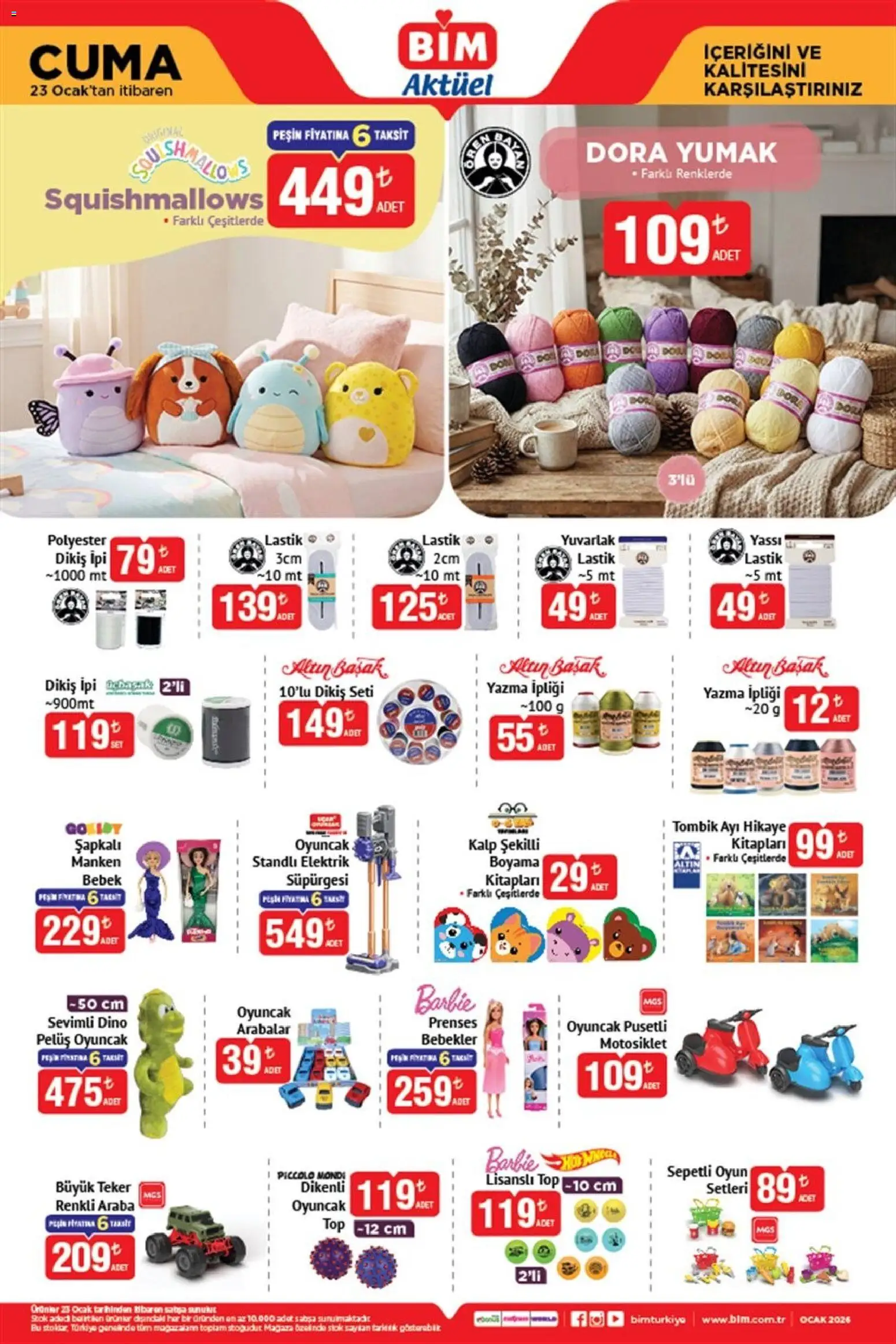 BİM Katalog Cuma - 23.01.2026 tarihinden itibaren geçerlidir | Sayfa: 4 | Ürünler: Lastik, Oyun, Ocak