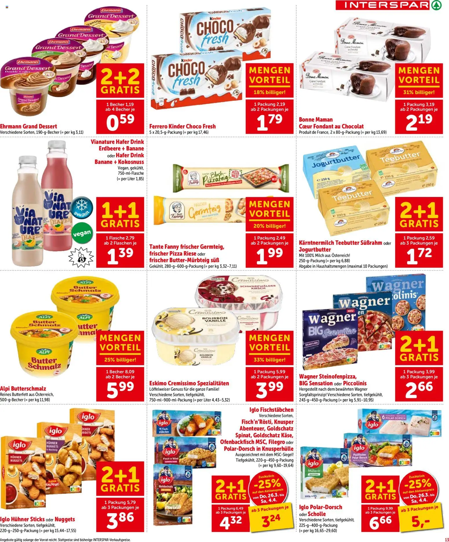 Interspar Flugblatt - Salzburg gültig ab 26.03.2026 | Seite: 15 | Produkte: Dolce gusto kapszula, Milch, Butter, Pizza