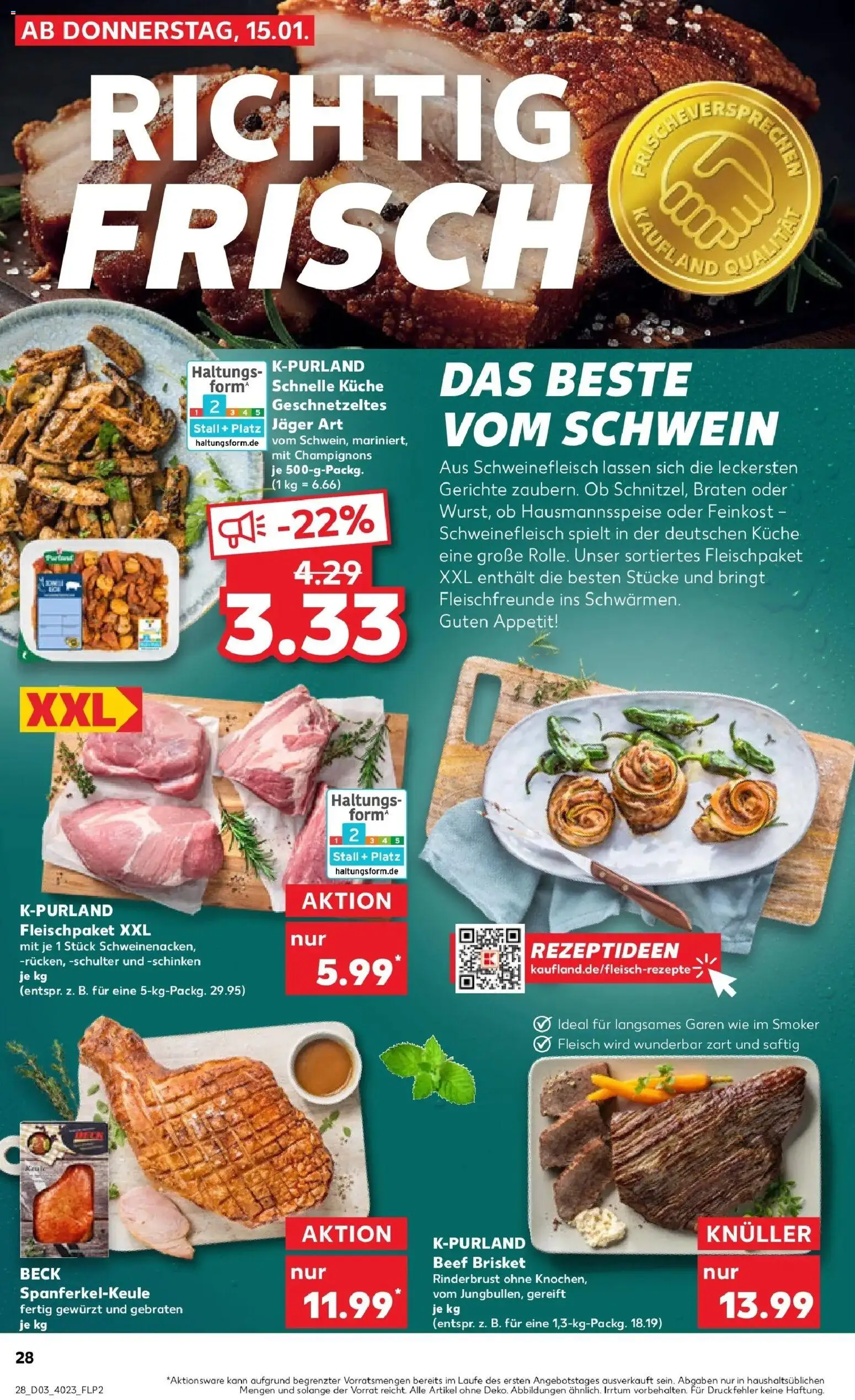 Kaufland prospekt Berlin	 – gültig ab 15.01.2026 | Seite: 28 | Produkte: Küche, Champignons, Schinken, Fleisch